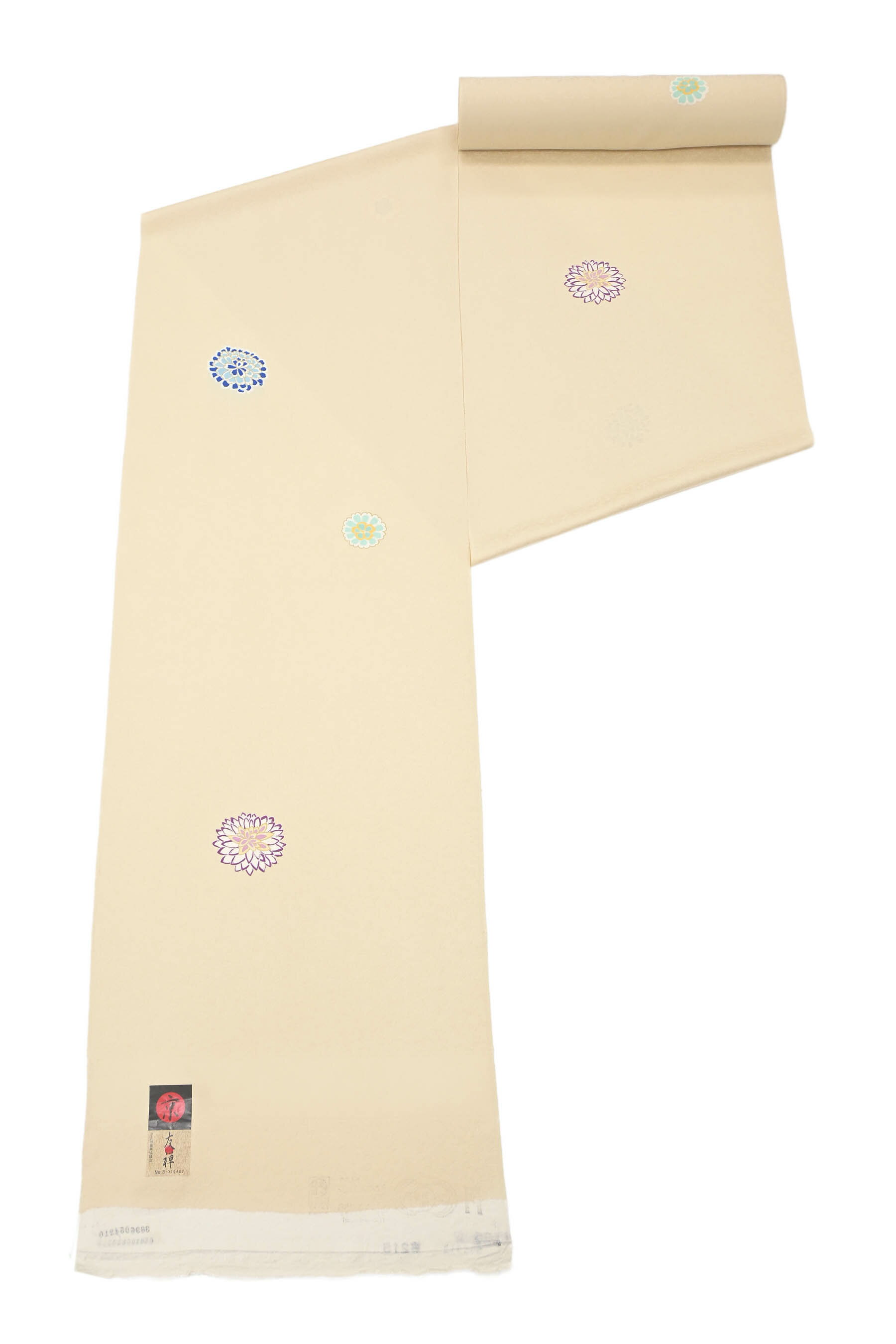 【大蔵ざらえ】 【京の工芸染匠　白木染匠】 特選本手描き京友禅小紋着尺 「優彩菊散らし」 希少な名染匠の贅沢小紋！ 一歩先の洒落を愉しむ、粋のデザイン！