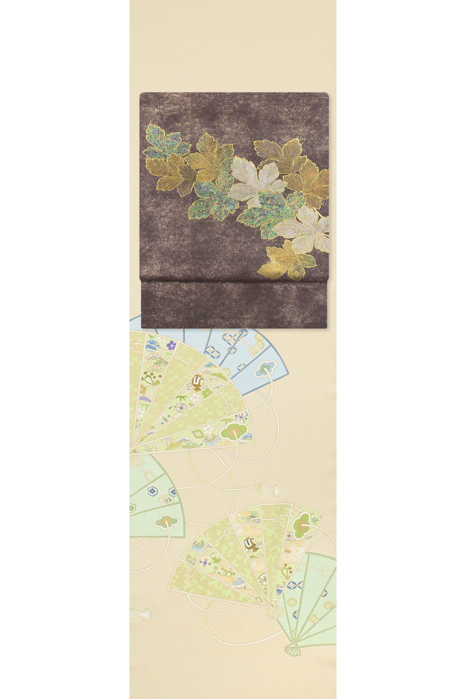 【お仕立てサービス】 【京の工芸染匠】 本手描き京友禅付下げ着尺 【西陣まいづる】傑作西陣織引箔袋帯＜耀虹螺鈿＞