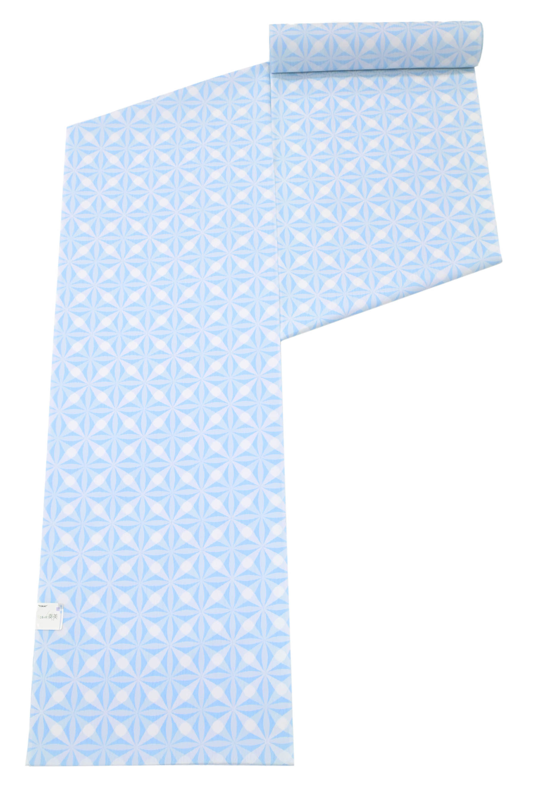 【大蔵ざらえ】 【東レシルック】 小紋着尺 奏美 切子七宝 空色 お稽古やお出かけに！ カジュアルに重宝のお洒落小紋！