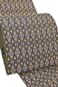 【お得なエブリデイロープライス】特選創作唐織袋帯 麹塵染 ≪御仕立て上がり・中古美品≫ 「轡立湧紋」 統一された彩りで優美に織り成された一条…。