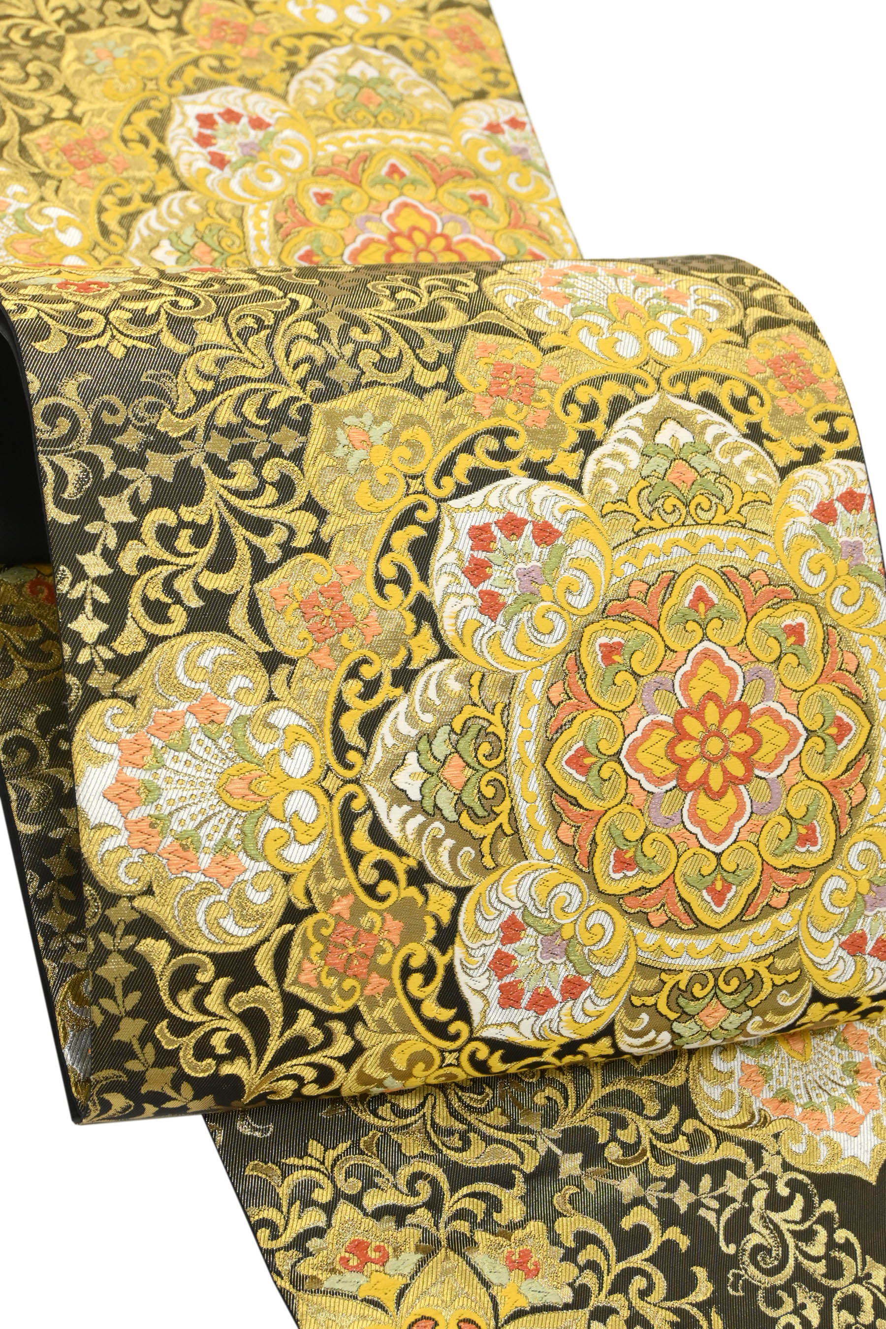 【ブラックフライデー限定】 【絲屋善創の帯】 特選西陣織袋帯 ≪お仕立て上がり・中古美品≫ 「正倉院鏡裏華文」 艷やかに存在感溢れる古典美… お振袖にぜひ!