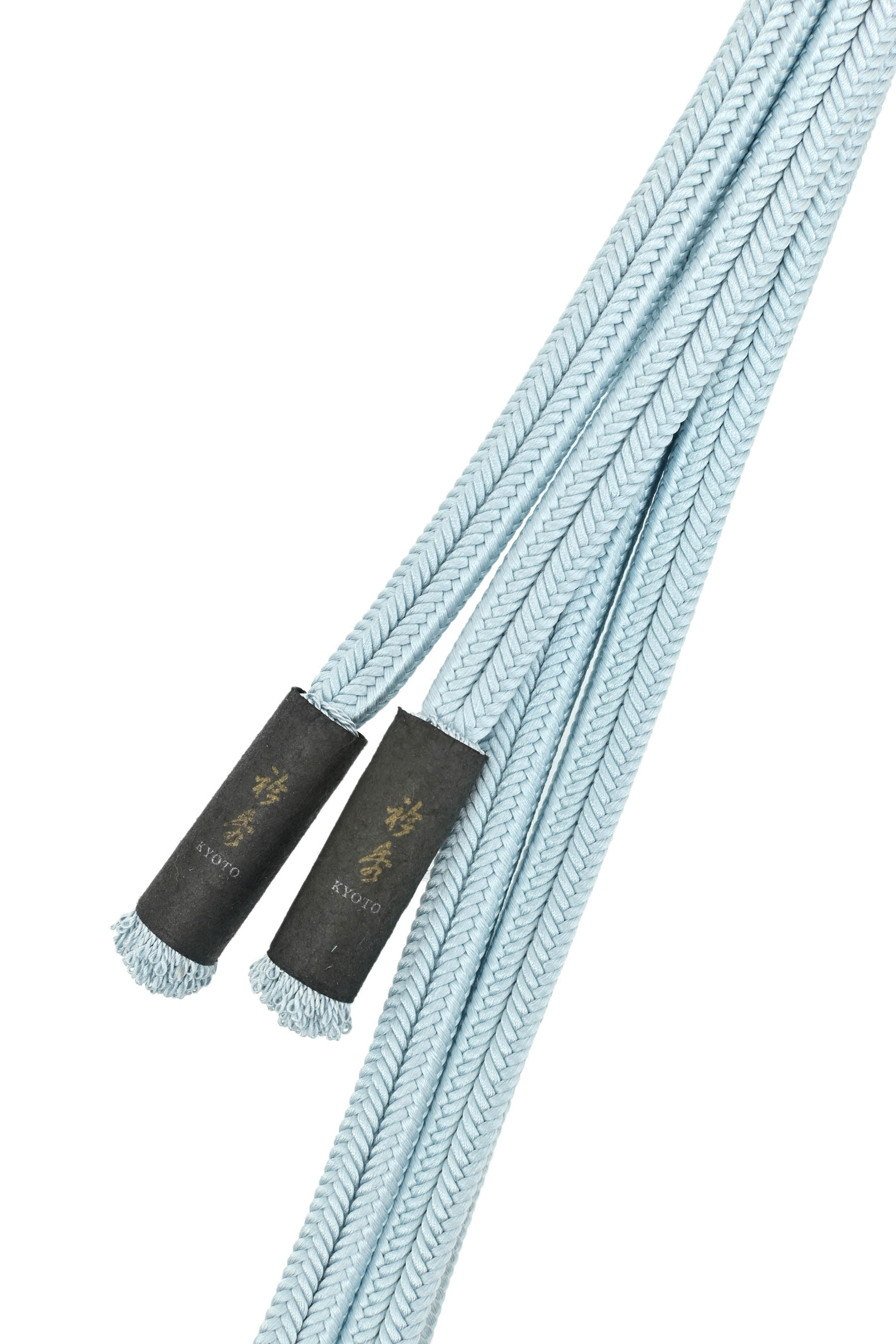 【衿秀謹製】 冠組無地帯締め-別組さわらぎ冠- 柿渋染 空色　日本製