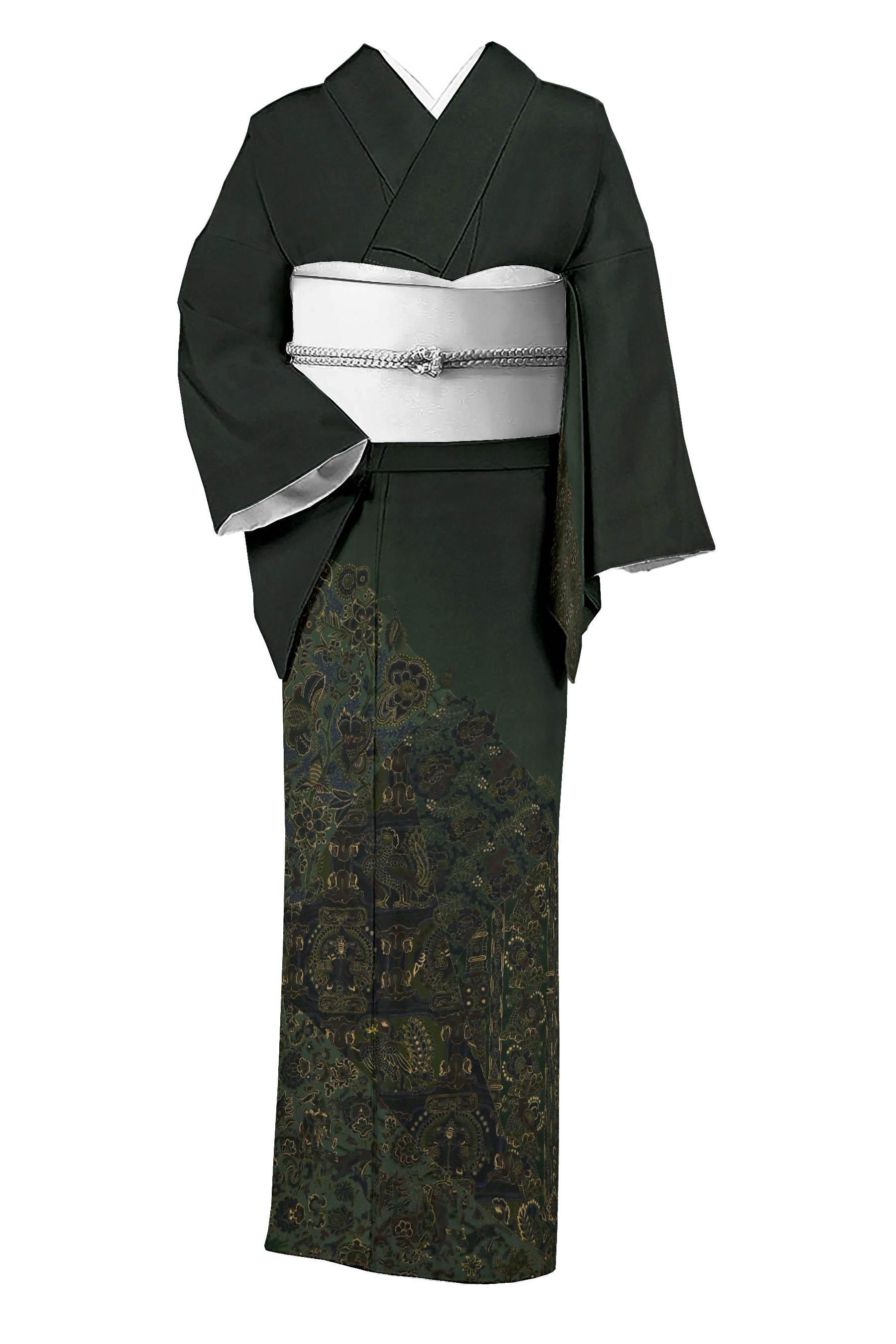 【ブラックフライデー限定】 【前田仁仙】 特選京友禅訪問着 ≪御仕立て上がり・中古美品≫ 「インド禽獣..