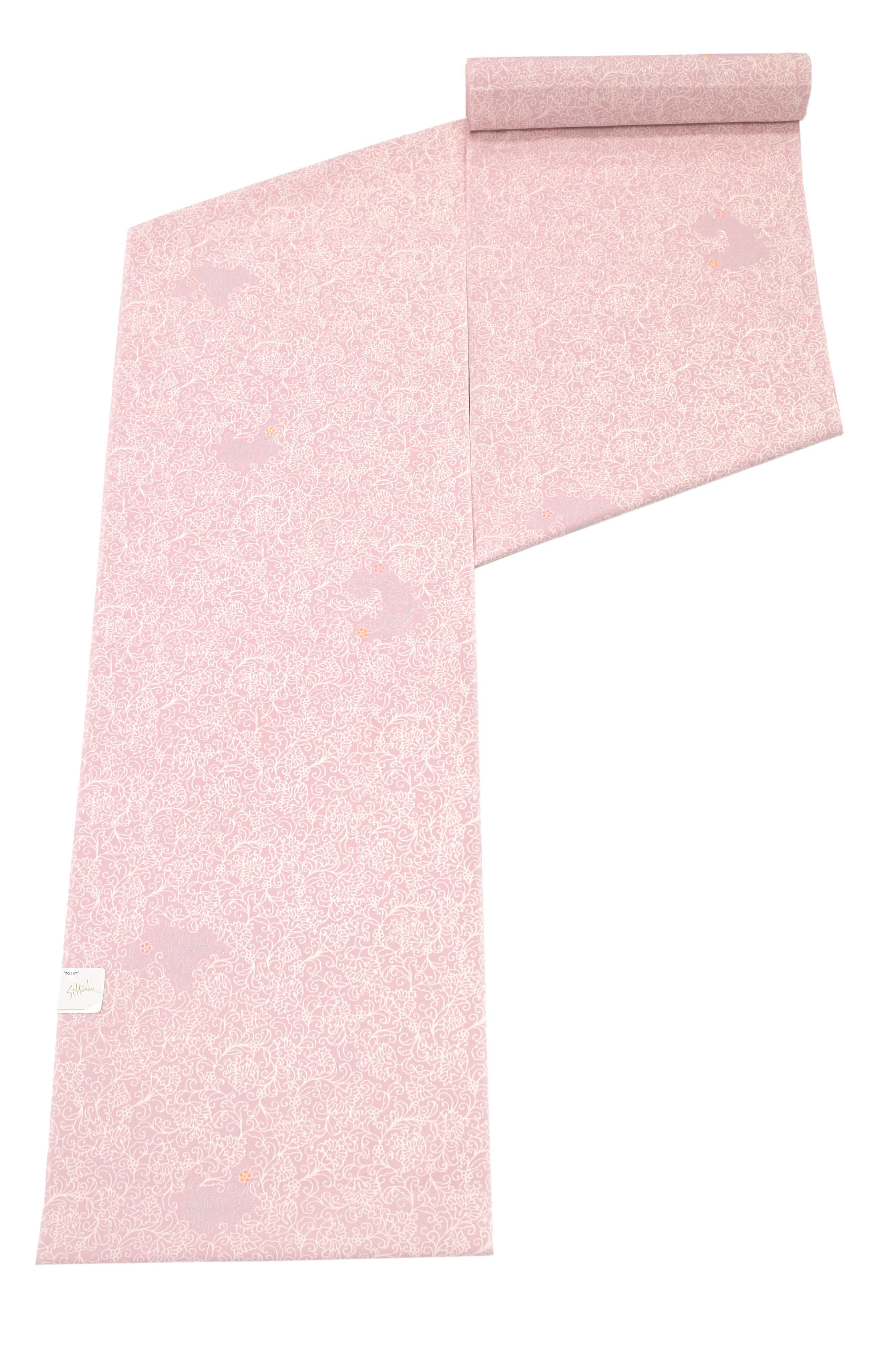 30日23時まで！”【ブラックフライデー限定】 【洗える着物】 小紋着尺 更紗 薄撫子色 お稽古やお出かけに！ カジュアルに重宝のお洒落小紋！