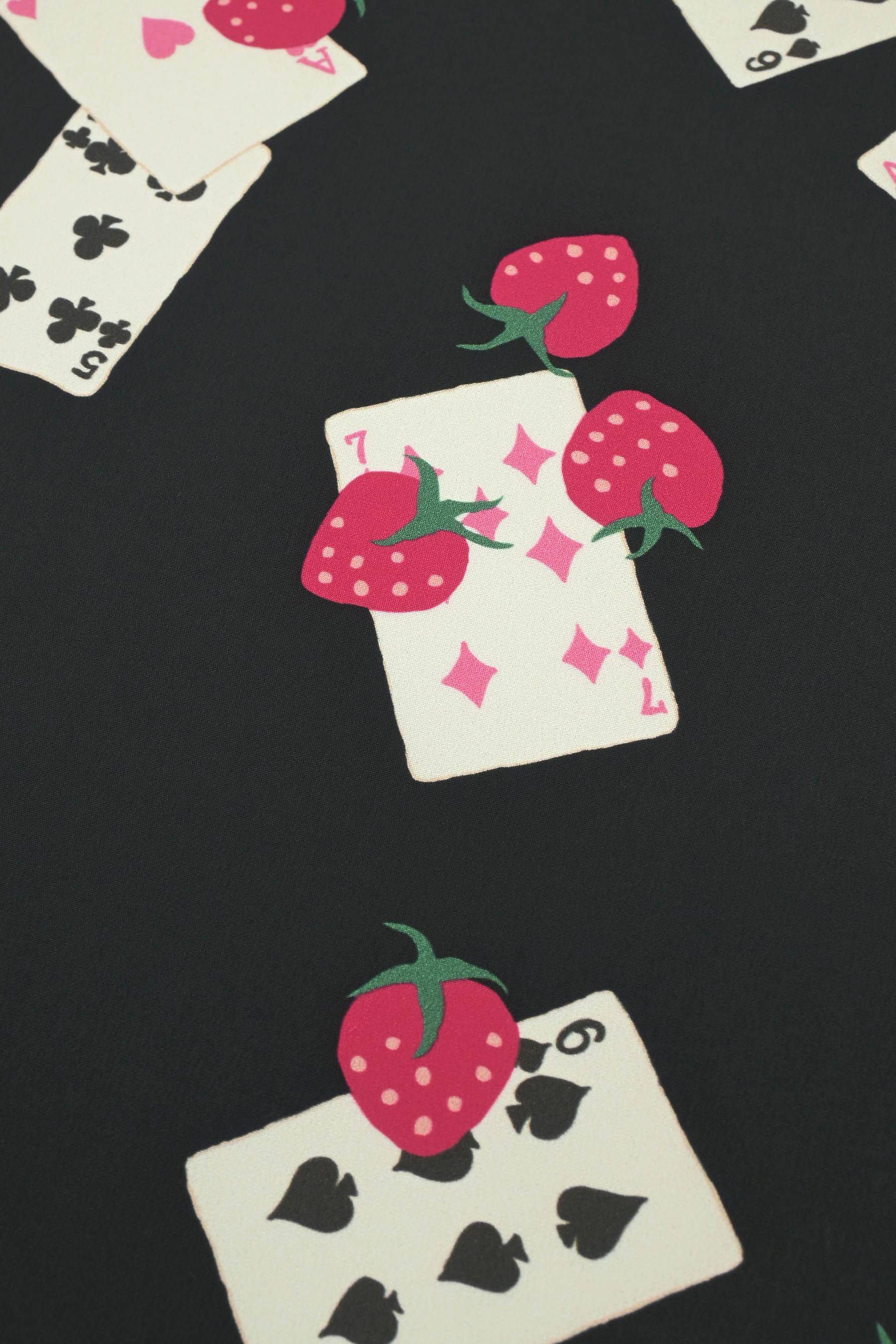 【京都葵屋】 特選正絹長襦袢 「イチゴにトランプ」 問屋別注センス物を厳選仕入れ！ おしゃれ襦袢はバイヤー中村におまかせあれ！