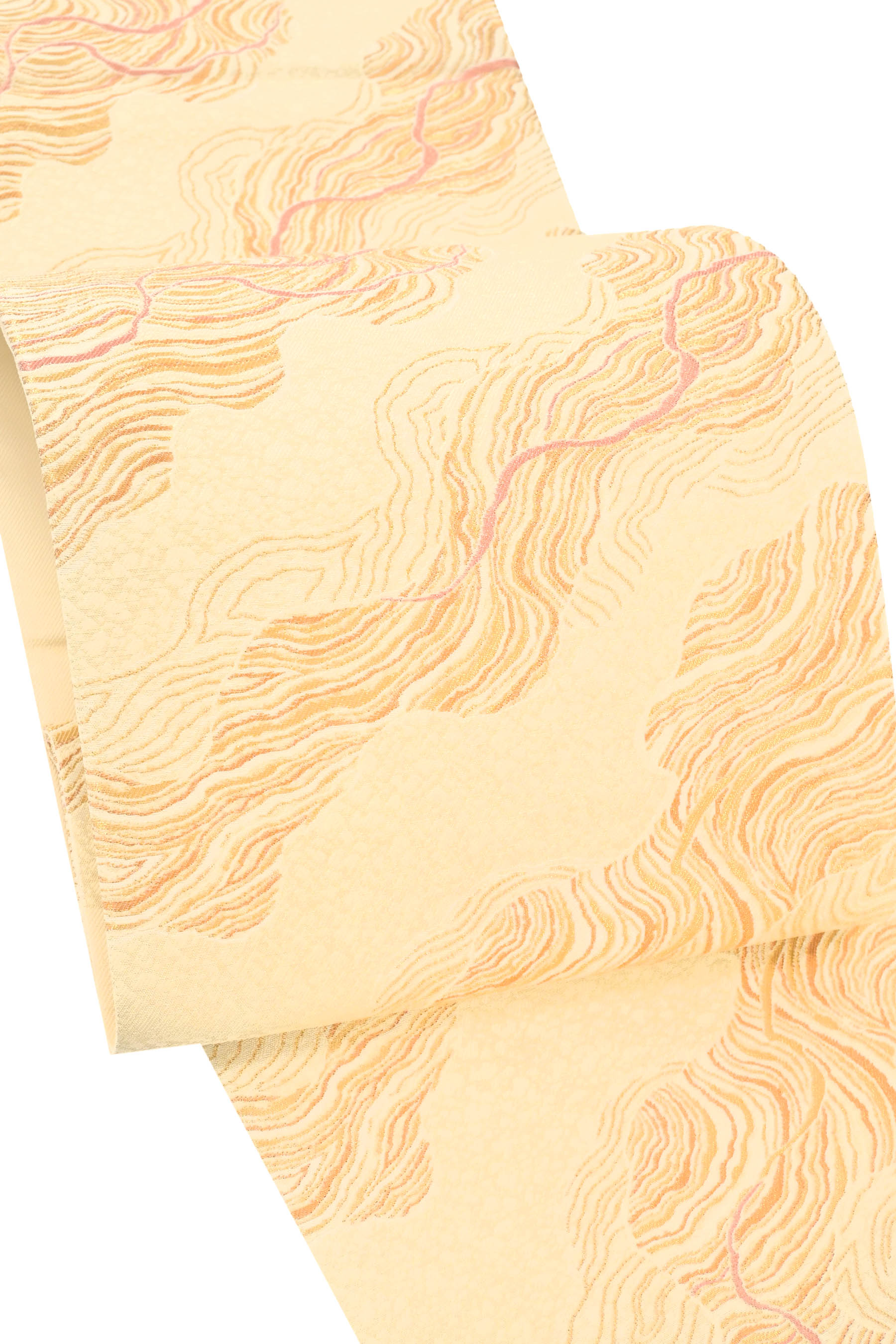 【長期在庫処分品】【西陣織元】正絹西陣織袋帯「流水紋」品の良い優美な華やぎ。お値打ちでのご提供！(4)