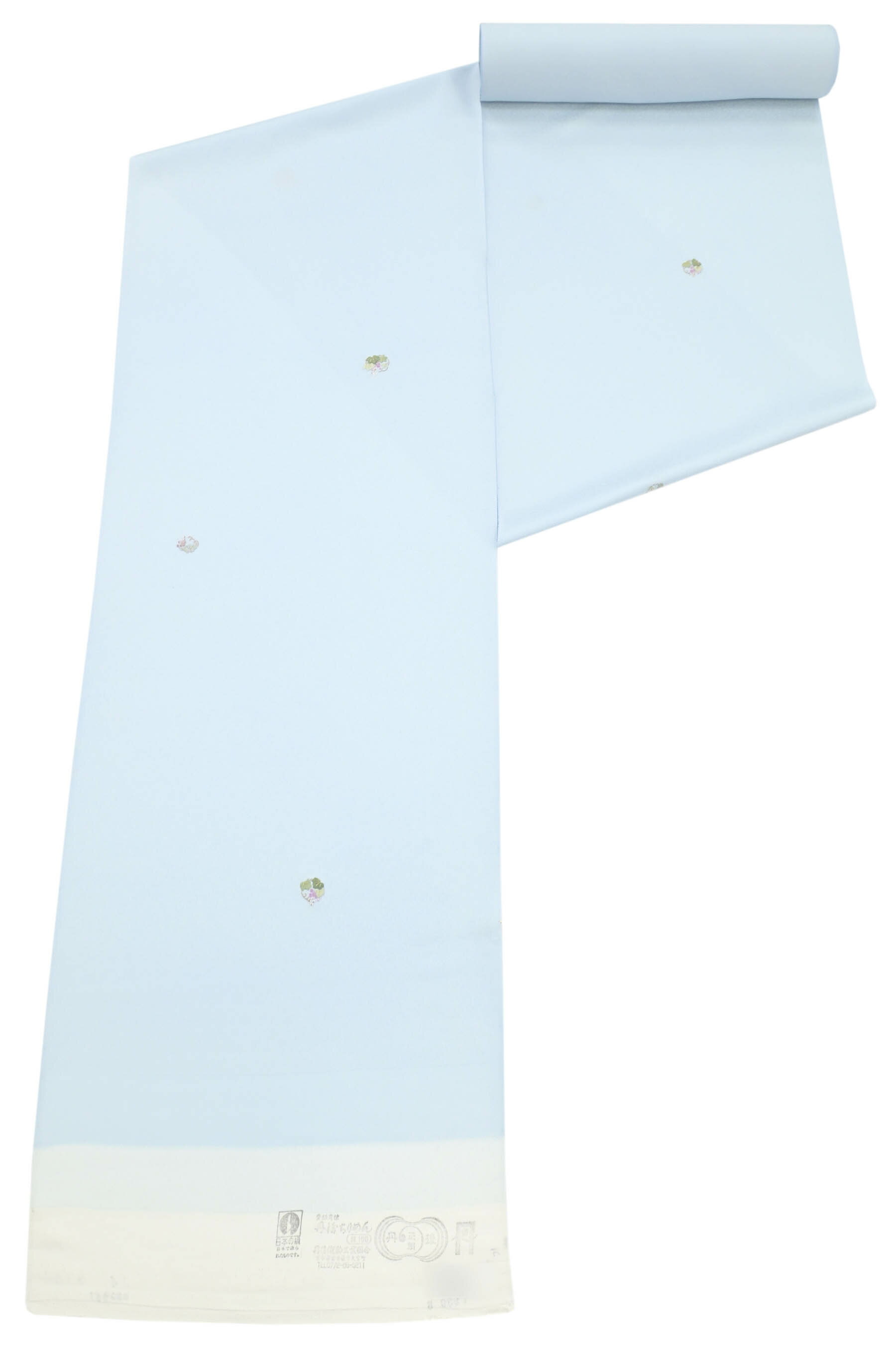 【大蔵ざらえ】 【京の名工房】 特選本手総刺繍小紋着尺 「葡萄」 ベビーブルーの透明感… 現代シーンに溶け込む普段着を！