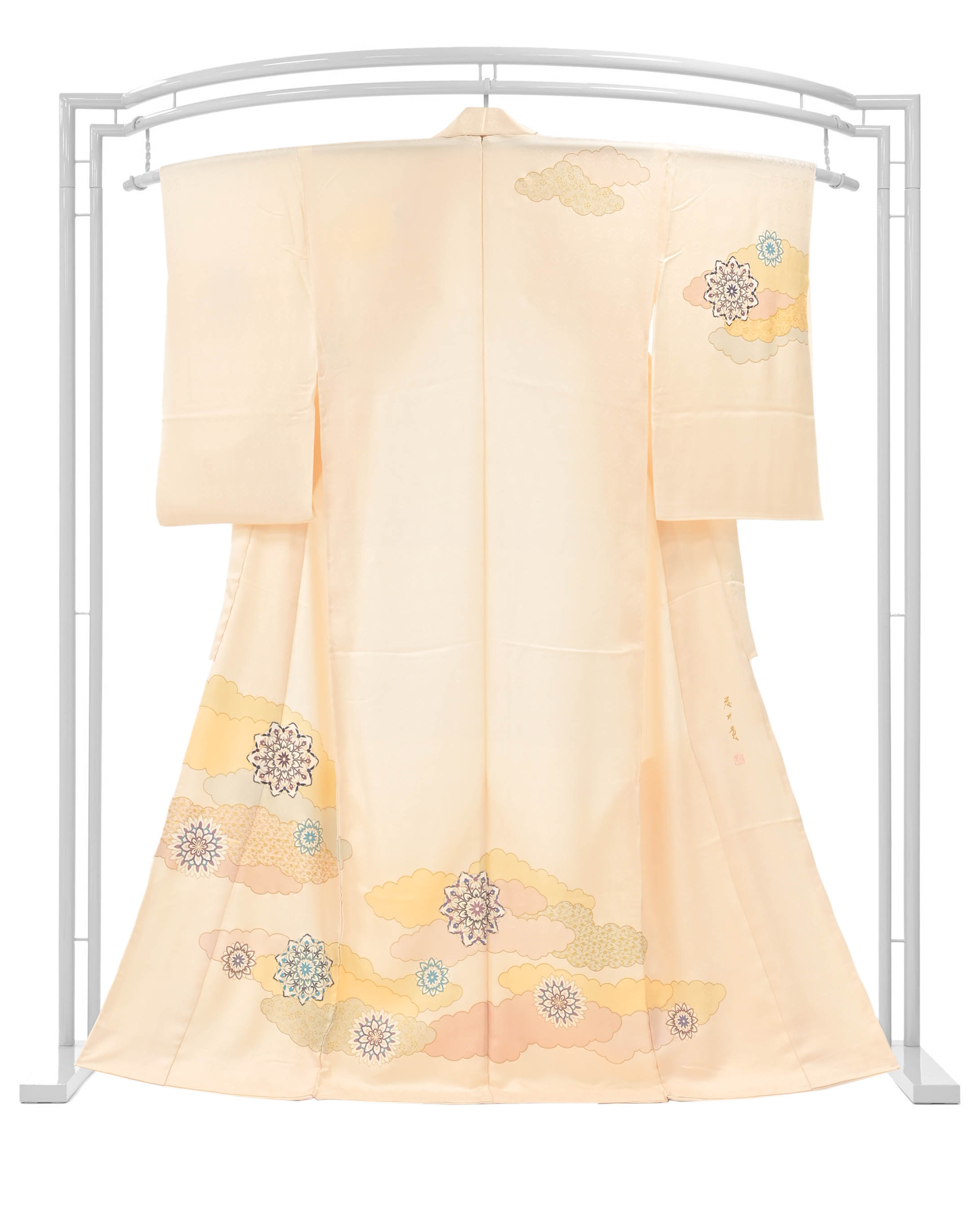 “28日18時迄!” 【お仕立てサービス】 【藤井寛】 本手加工友禅訪問着 「雲取正倉院華紋(赤香色)」 品格の古典柄 正統派フォーマル!