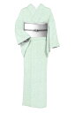 【夏単衣】【東レ】 ジャパンモードセオα(アルファ)小紋 ≪御仕立て上がり・新品≫ 「正倉院唐草・白群色」 洋の雰囲気も漂わせて 洗える素材にモダンなセンス! 身丈165 裄68