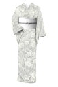 人気の単衣!仕・中古美品 【大島紬】 伝統的工芸品 本場白大島紬 【田畑織物】 7マルキ 「薔薇」身丈162.1 裄68.2cm パールトーン済