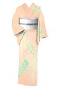 【夏物】【お仕立て上がり・中古美品】創作正絹絽訪問着 「草花檜垣文」☆優雅なる意匠... 身丈157 裄64.5