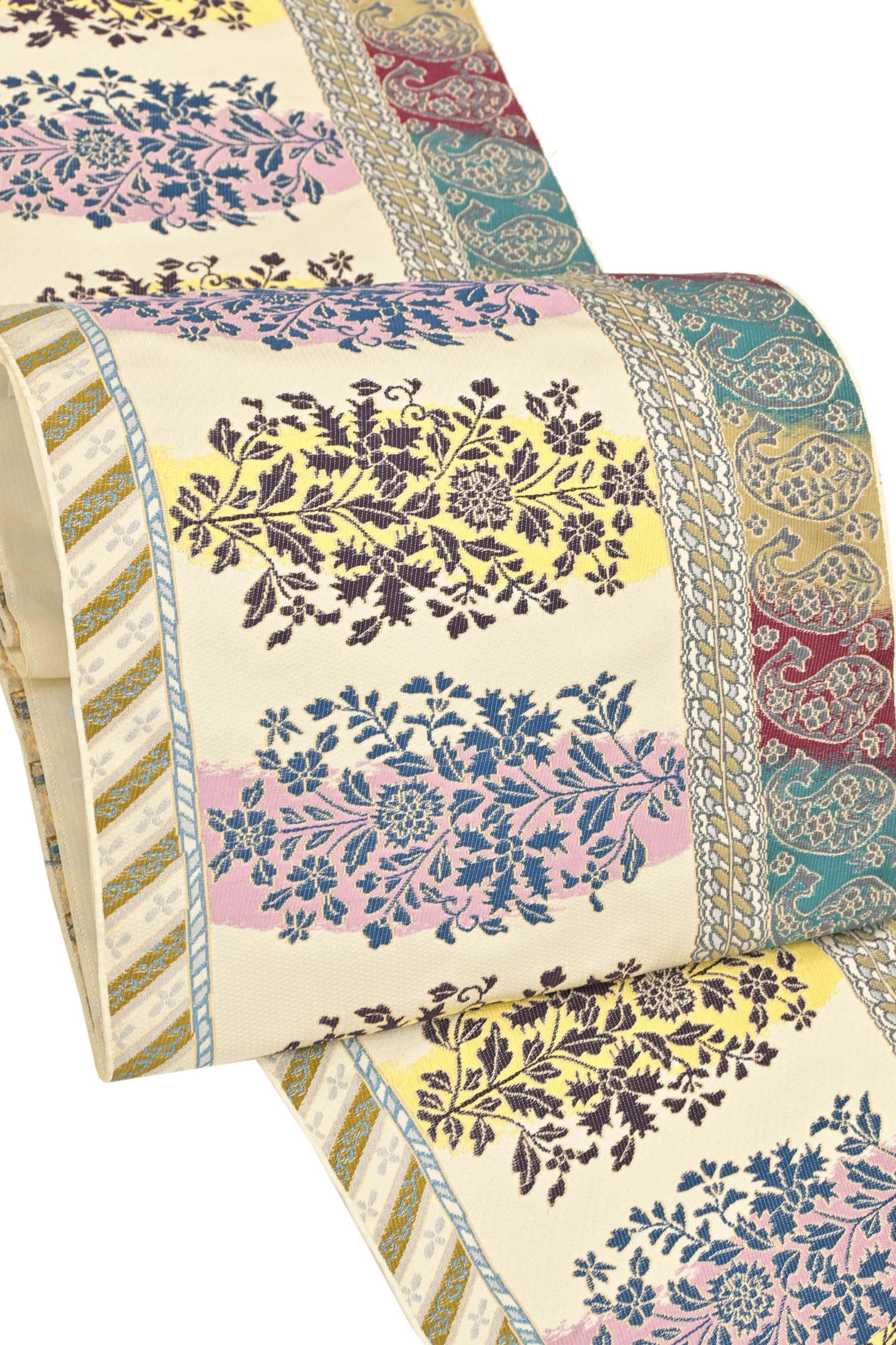 【白綾苑大庭】 特選西陣織九寸名古屋帯 「彩美献上文」 大好評、売り切れ御免！ 名門大庭の希少な九寸！