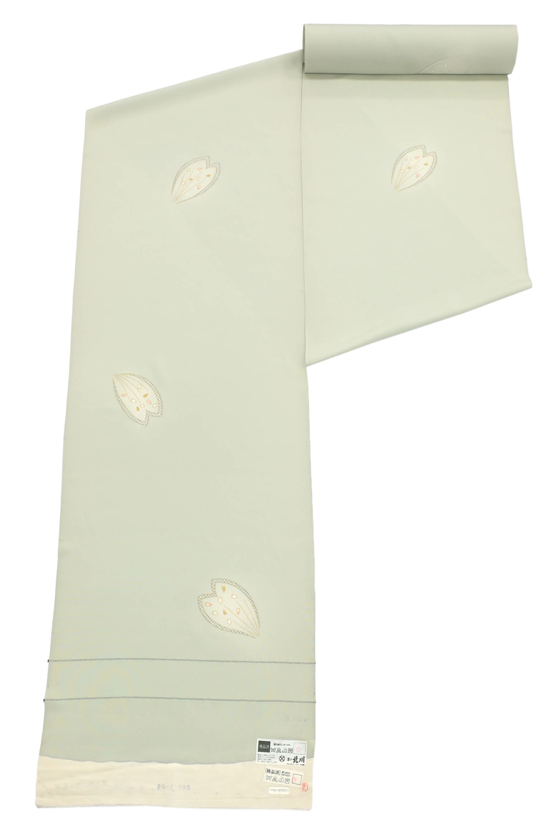 【大蔵ざらえ】 【染色美術　染の北川】 特選本手加工友禅小紋着尺 「桜花」 もう手に入らない… 滲み出る名門の気品。