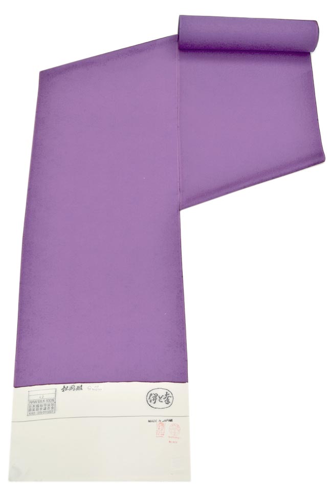 絹の頂点【伊と幸・松岡姫】 特選紋意匠色無地着尺 手引染め・八掛付き 「小花唐草紋・あやめ色（47）」 きもの市場オリジナルの100色展開！ 貴方だけの和姿へ…