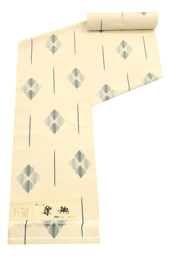 【B反】 【千切屋】 特選上代御召着尺 〜楽趣〜 「藍縞菱紋」 さらりと上質な着心地。 余白を愉しむ上等御召! 【B反】 【千切屋】 特選上代御召着尺 〜楽趣〜 「藍縞菱紋」 さらりと上質な着心地。 余白を愉しむ上等御召!