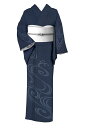 【東レ】 セオα(アルファ)付下げ ≪御仕立て上がり・新品・バチ衿≫ 「風/紺鉄色」 汗をかいてしまう日は自宅で洗えるセオαを! 浴衣としても! 身丈164裄丈68