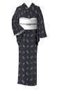 【24時間限定20%OFF】 【琉球かすり】 特選手織紬 ≪お仕立て上がり・中古美品≫ 「井桁に小鳥」 シックな配色… シンプル重宝の伝統柄! 目利きでお値打ち! 身丈155 裄64