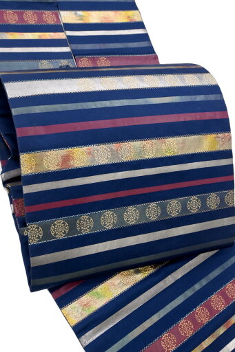 【お仕立て上がり・中古美品】正絹九寸名古屋帯 「横段装飾文様」洗練されたハイセンス!短尺 【お仕立て上がり・中古美品】正絹九寸名古屋帯 「横段装飾文様」洗練されたハイセンス!短尺