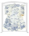 【B反】【単衣・夏物】 【白山工房 夏牛首紬】 特選手加工染紬地訪問着 「青絵茶屋辻紋」 贅沢な総柄…重口加工! 希少な夏牛首の絵羽が訳あり価格!