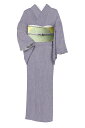 お手軽着物セット! 【洗える着物+帯 2点セット】【東レシルック】 単衣仕立て小紋 ≪単衣仕立て上がり・新品≫ 「青海波(紫色)」+ 【OLN 井清織物】九寸名...
