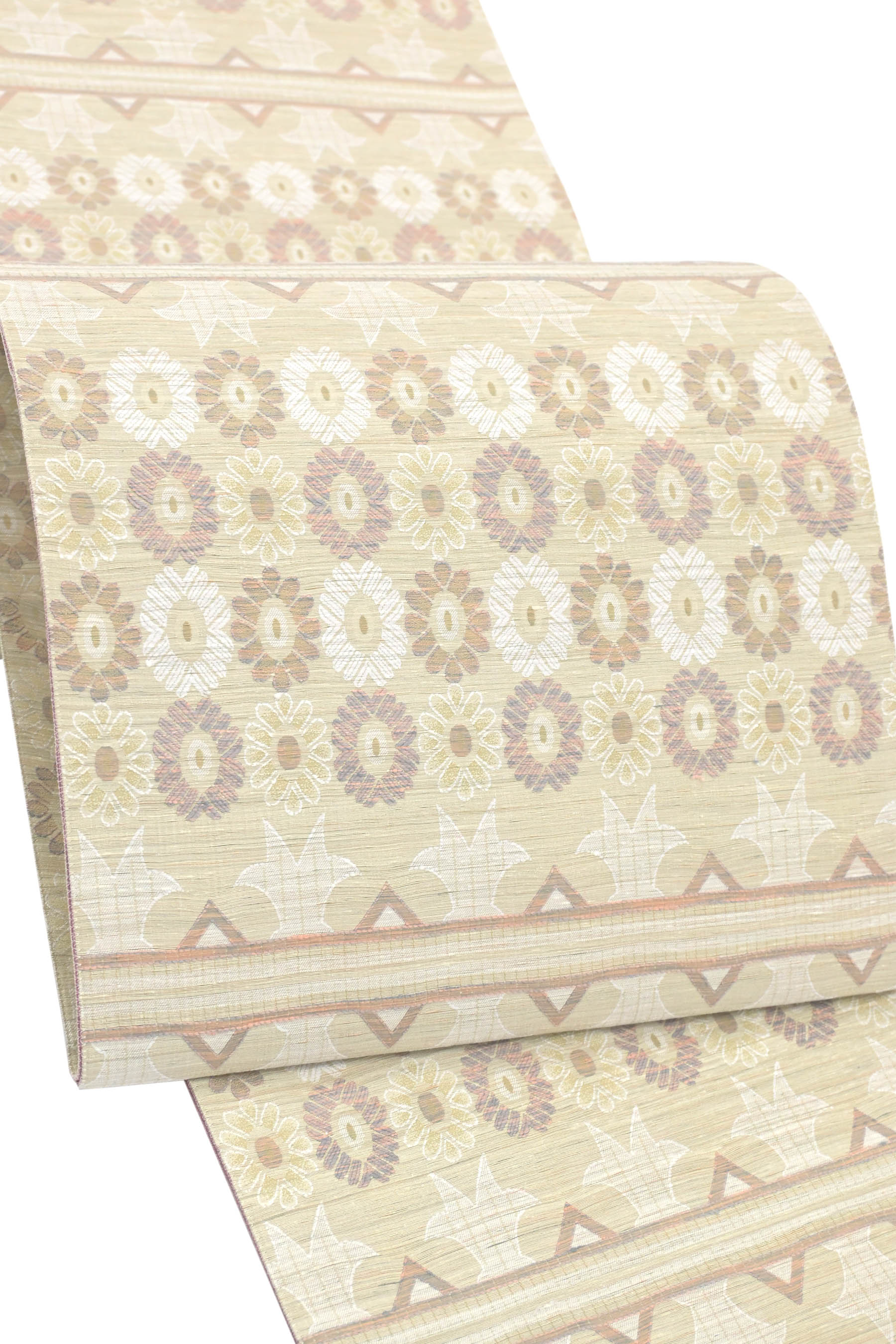 【ブラックフライデー限定】 【米沢 佐志め】 特選米沢紬全通袋帯 ～五百機（いおはた）織～ ≪御仕立て上がり・中古美品≫ 「名物裂苺錦」 織で表現されたハイセンスな美！ 証紙付きで状態良し！