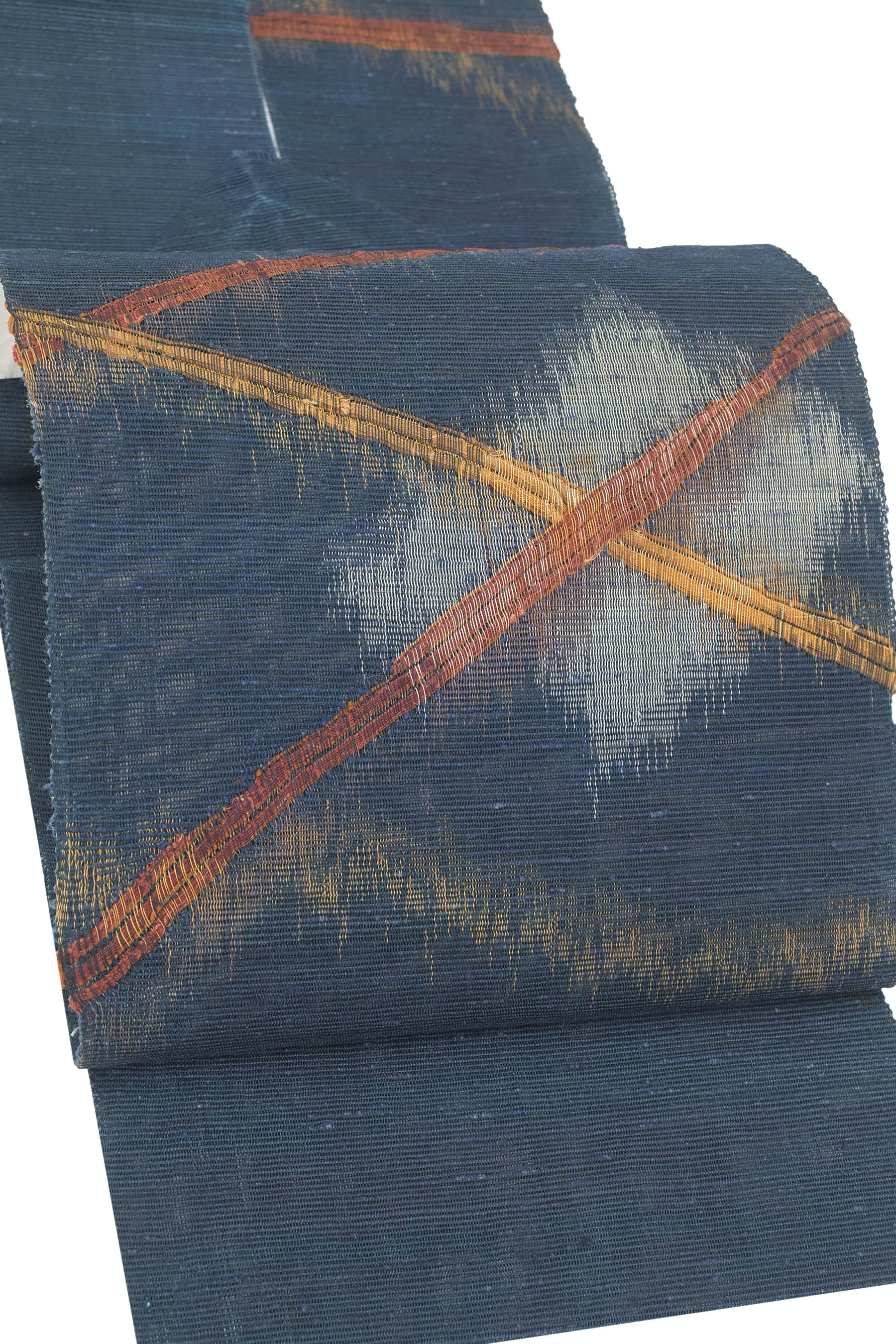 【夏帯】 特選創作八寸名古屋帯 ≪御仕立て上がり・中古品≫ 「ライン」 ざっくり夏カジュアル！