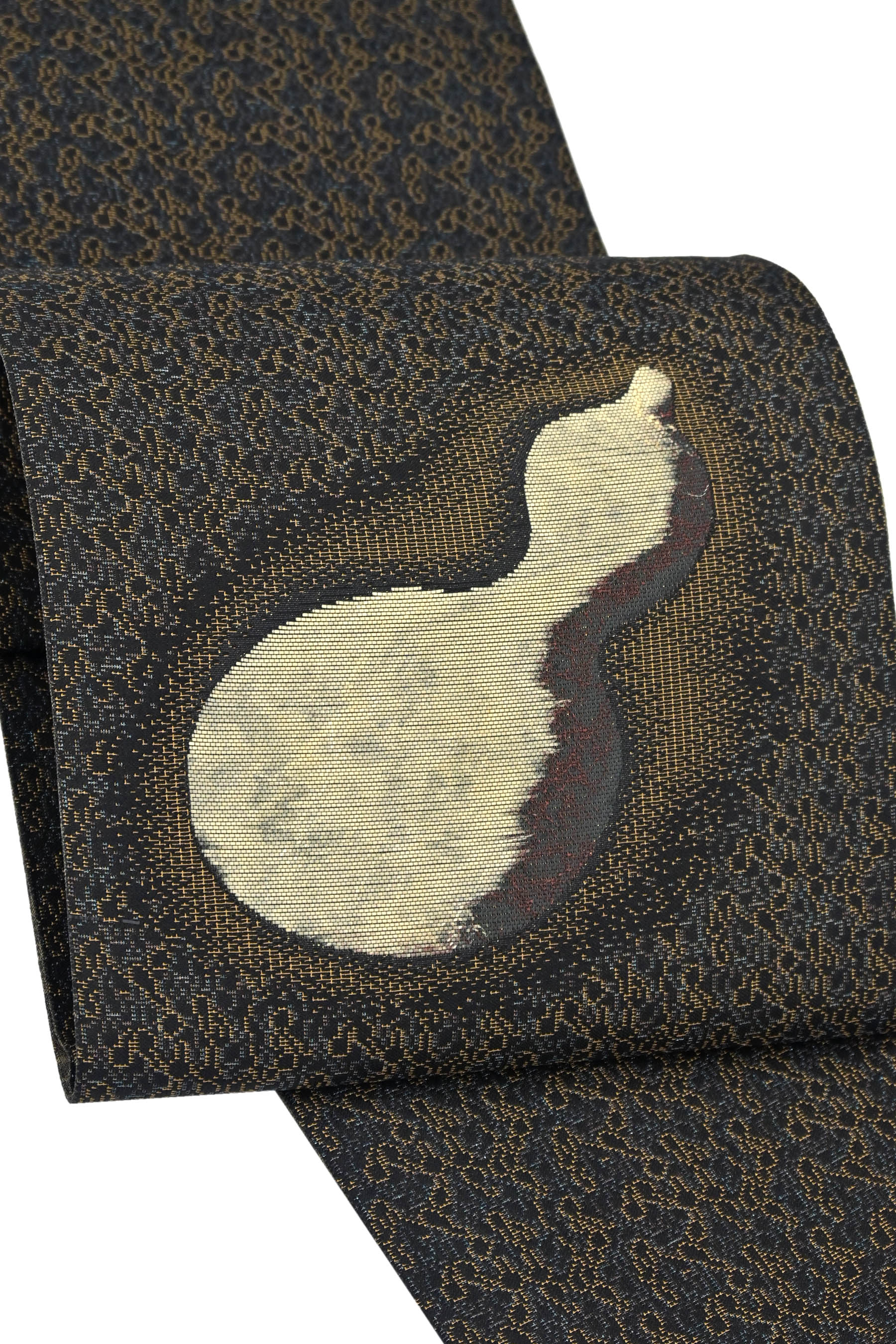 【元文3年創業　誉田屋源兵衛】 特選工藝両面袋帯 五重奏 ≪御仕立て上がり・中古美品≫「瓢箪×獅子狩連珠紋」 重厚な箔使いと織の味わい…