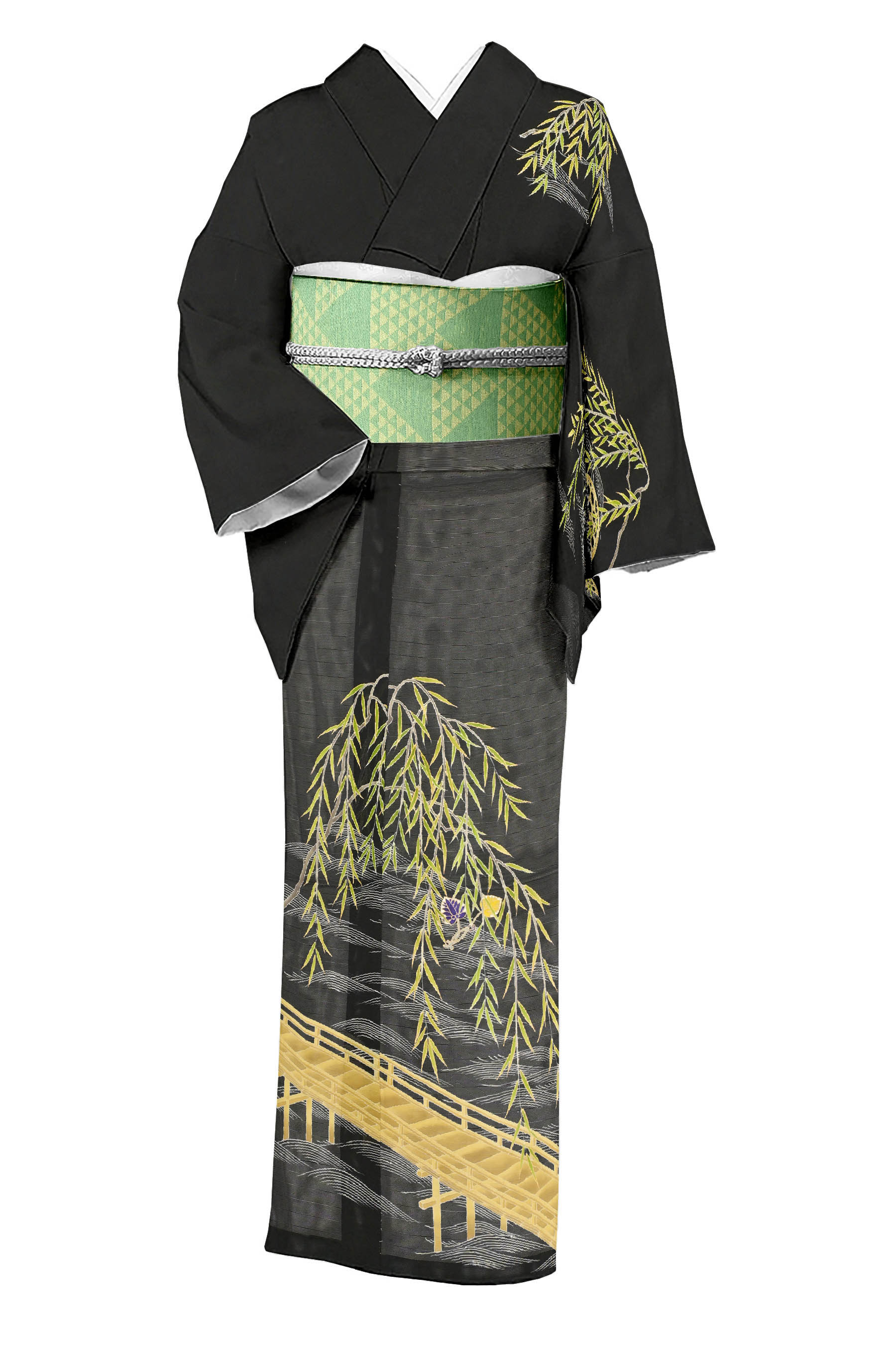 【大蔵ざらえ】 【夏着物】 【京の工芸染匠】 本糸目京友禅駒絽訪問着 ＜五泉ブランド・駒絽地＞ 【人間国宝　故・北村武資】 最高傑作工藝袋帯 ＜羅金＞