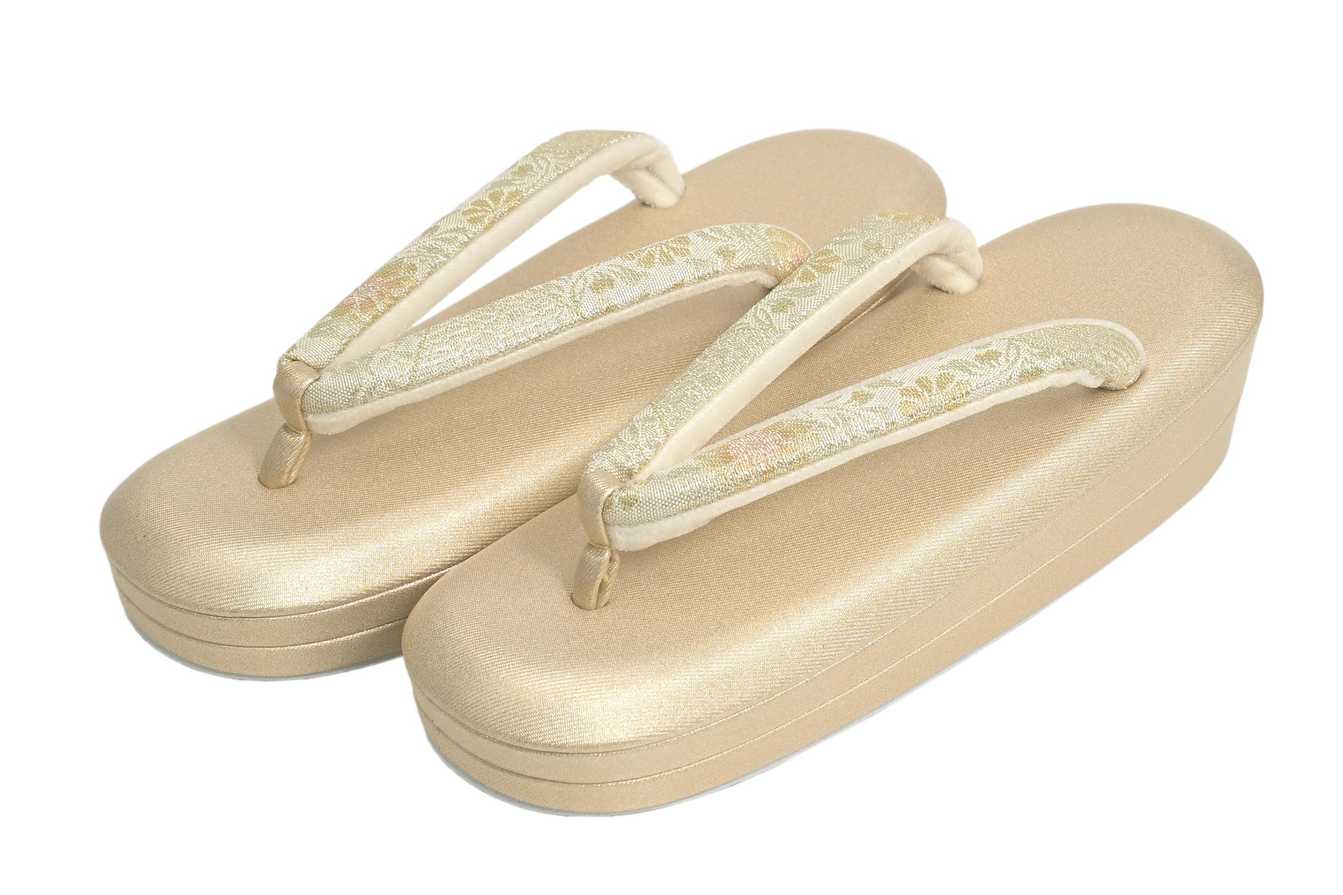 [礼装/盛装用] 【紗織 浅草匠】 フォーマル草履 Hi-クッション草履 23cm ゴールド台/花唐草 ＃留袖/訪問着/色無地などに