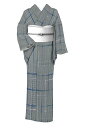 【24時間限定20%OFF】 板締め絞り御召地小紋 ≪御仕立て上がり・中古美品≫ 「板締め格子」 シンプルカジュアル 帯合わせで様々に 身丈157 裄66
