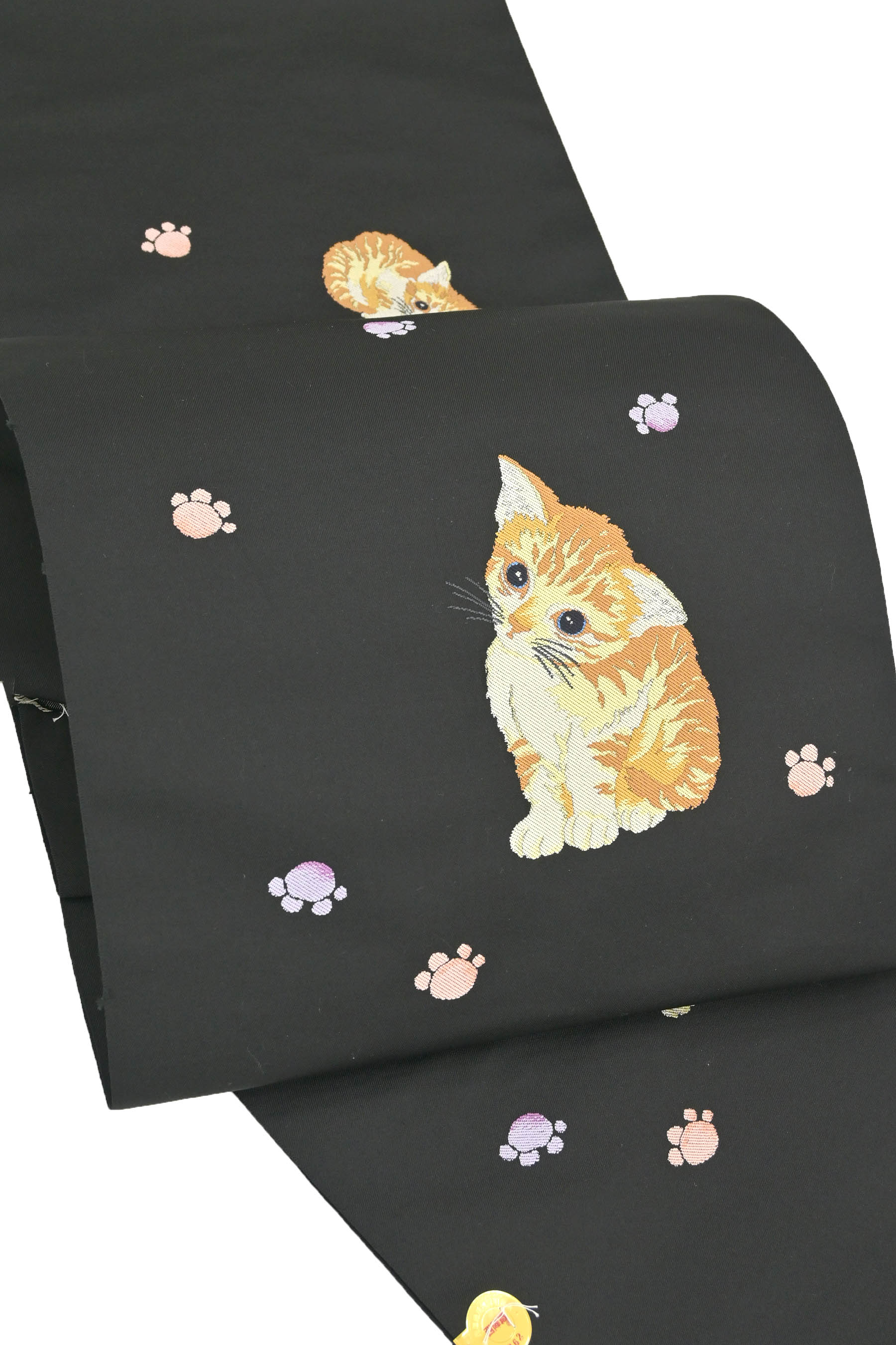 ◎キュートな帯姿！◎ 特選正絹西陣九寸名古屋帯 「ラブリーキャット」