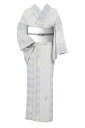 【シルバーウィークバーゲン】【夏物最終売り尽くしバーゲン】 【夏物】≪お仕立て上がり・中古品≫ 創作正絹友禅絽小紋 「ふくろうとアヒル」 ☆洒落デザインで大人な夏美人に!小柄な方やお子様に 身丈147.5 裄65.5