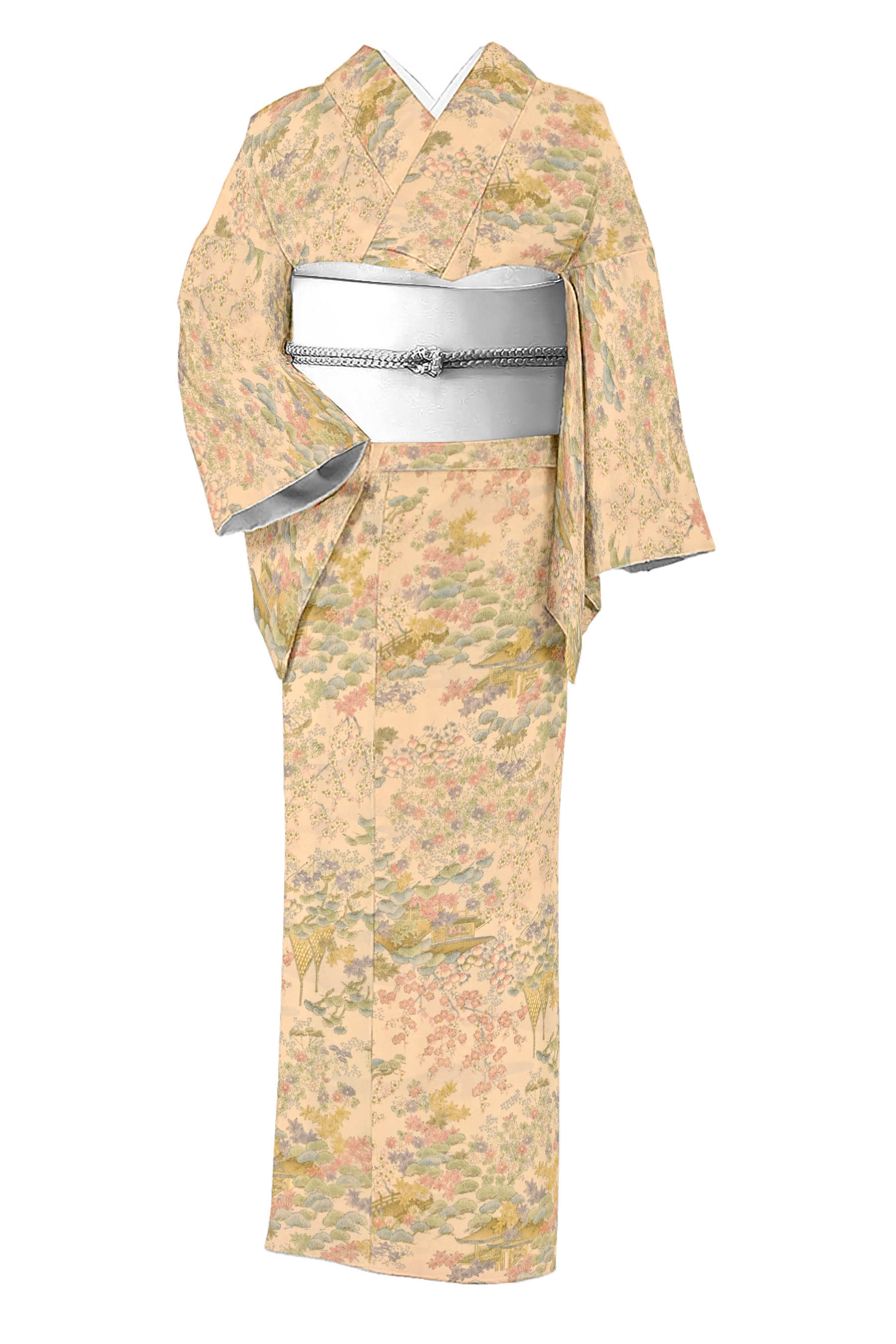 【アンティーク　未使用】縮緬　小紋 楽天市場】アンティーク 着物 縮緬の通販