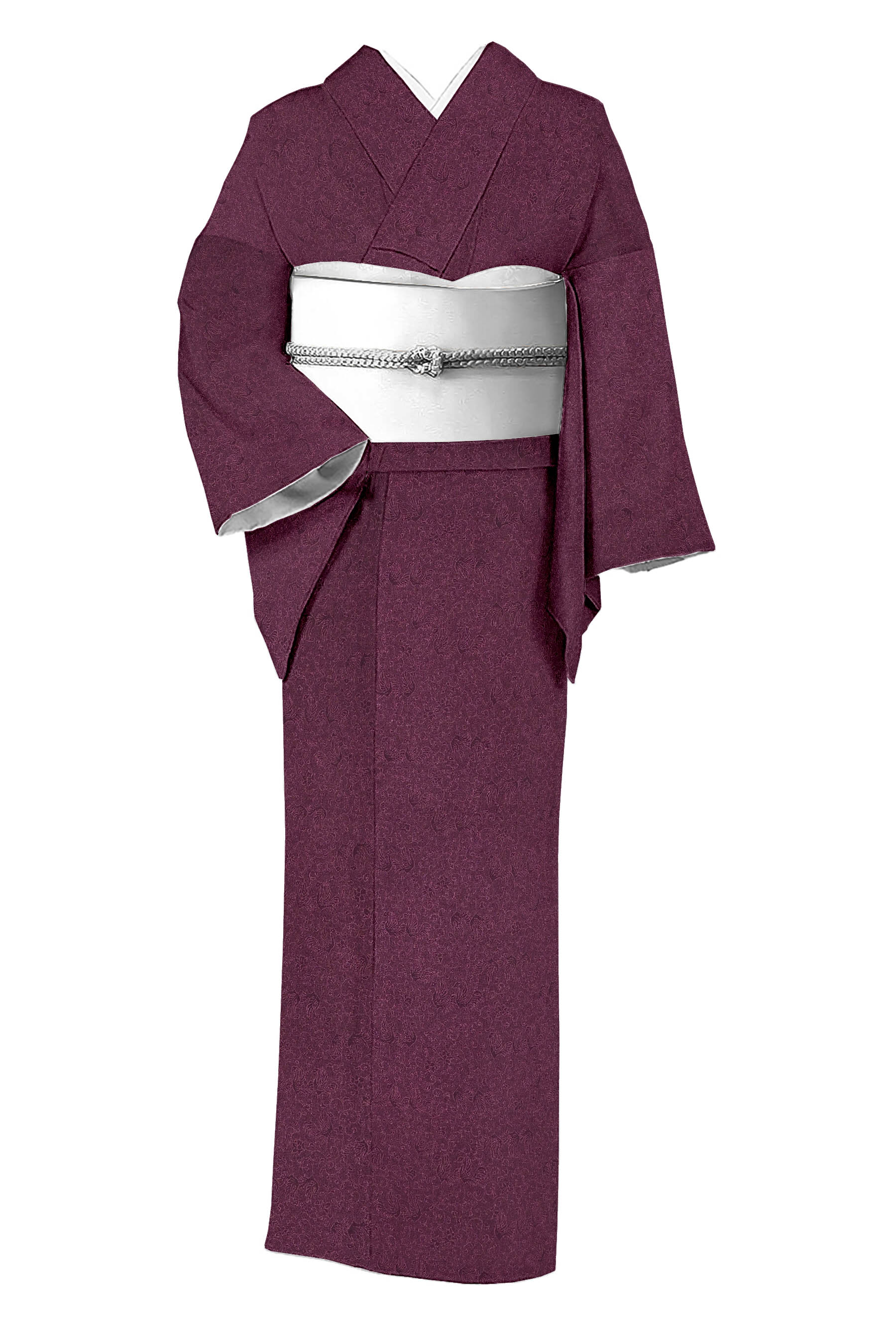 【15％OFFクーポン対象】 【人間国宝　故・中村勇二郎】 重要無形文化財彫刻 伊勢型紙道具彫江戸小紋 ≪御仕立て上がり・中古美品≫ 「平等院鳳凰」 益々希少に… シックな良色必見！身丈158　裄64