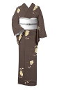 【20%OFFクーポン対象】 【京の染匠】 特選京友禅小紋 <御仕立て上がり・中古美品> 「源氏香に錦秋吹き寄せ」 シックな絹地に映える雅やかな古典柄! 気軽なお出かけやお稽古に! 身丈158 裄67