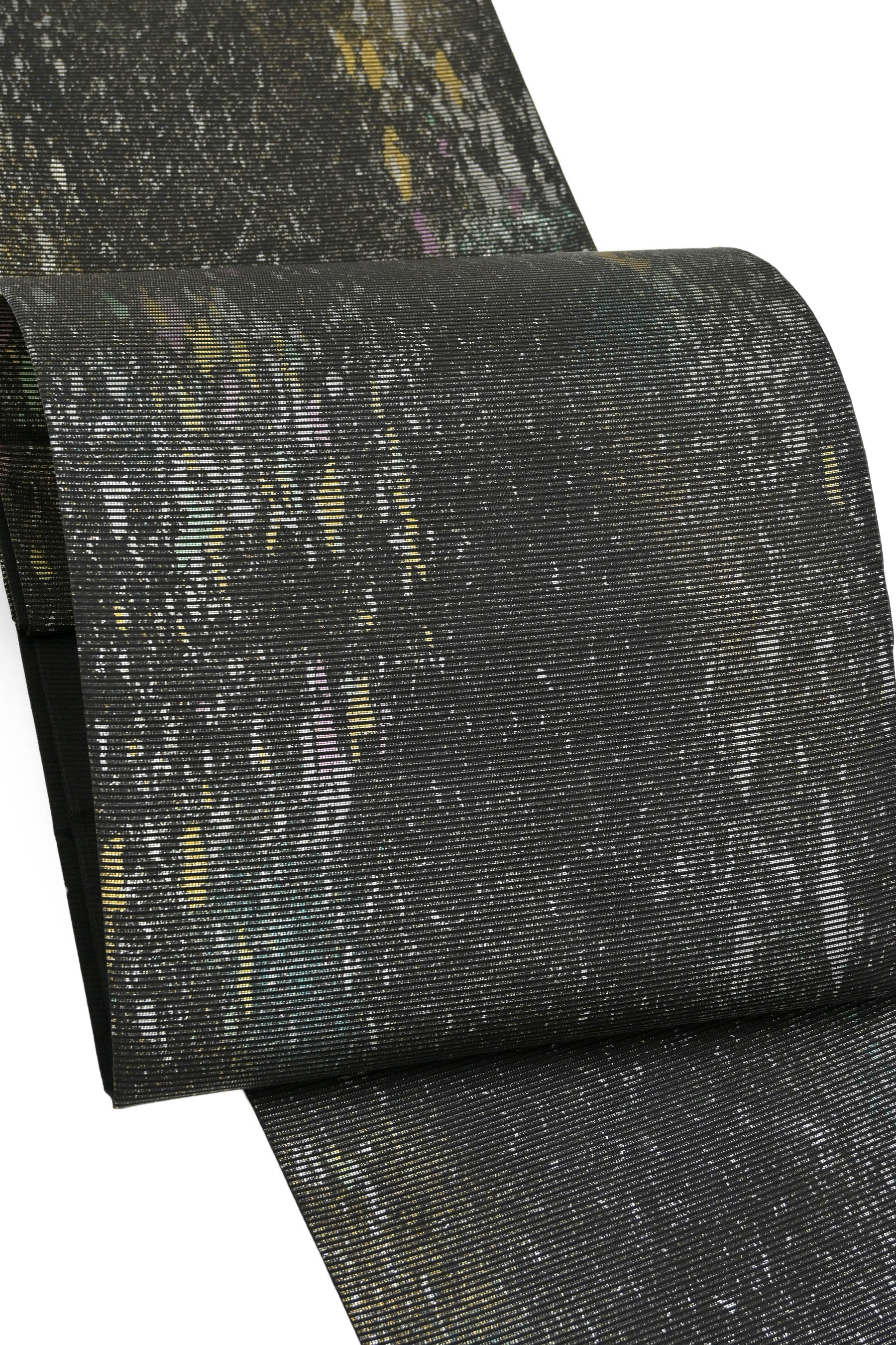 【夏物】 【洛陽織物】 特選西陣織袋帯 ≪引箔もじり織≫ 「沢風 黒」 艶やかに。夏の和姿に華やぎを。 アウトレット価格!