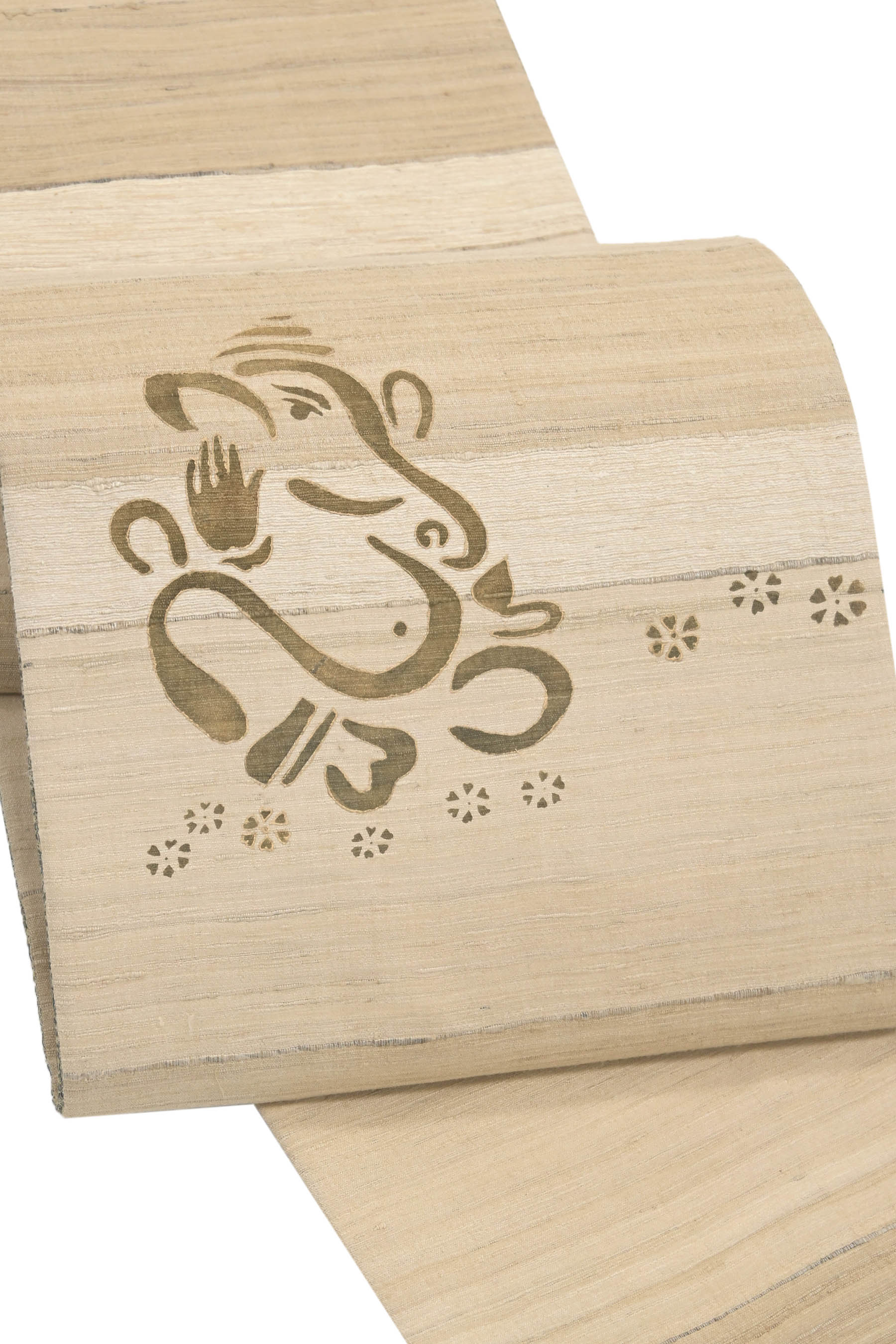 【野蚕糸工房】 特選両面袋帯野蚕糸袋帯 「ガネーシャ/エキゾチカ」長尺　帯芯入