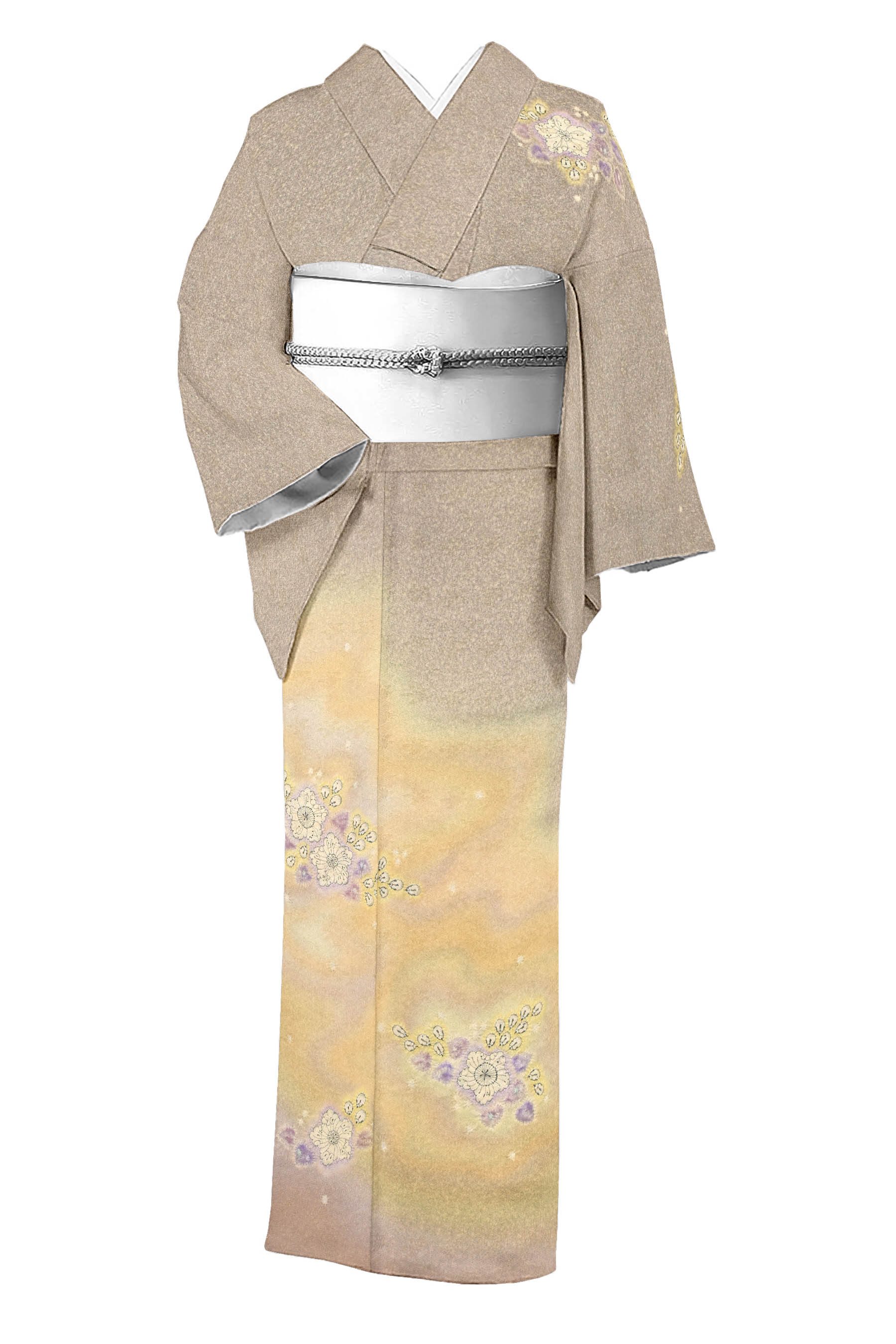 【大蔵ざらえ】 【初代 久保田一竹】 特選工芸手絞り染め訪問着 紋意匠金通し地 ≪御仕立て上がり・中古美品≫ 「辻ヶ花・香露」 これぞ一竹の辻ヶ花 身丈162....