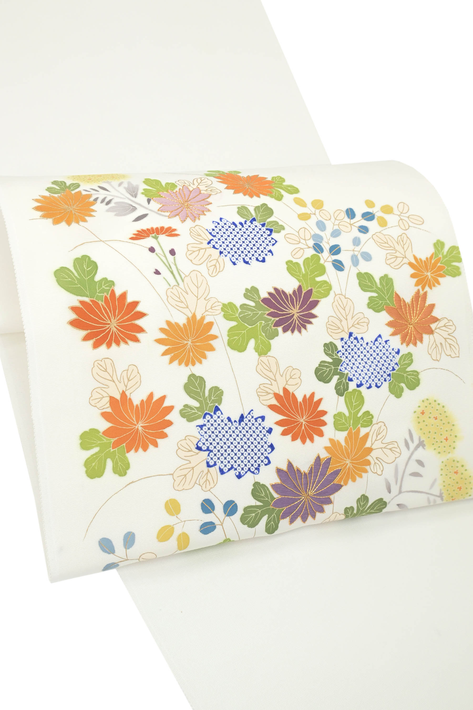 【ブラックフライデー限定】 【バイヤー別注品】名門【白木染匠】 本手描京友禅手刺繍九寸名古屋帯 ＜丹後縮緬駒無地＞ 「御所解」 一番人気の古典柄！ 贅沢な日本刺?！のサムネイル