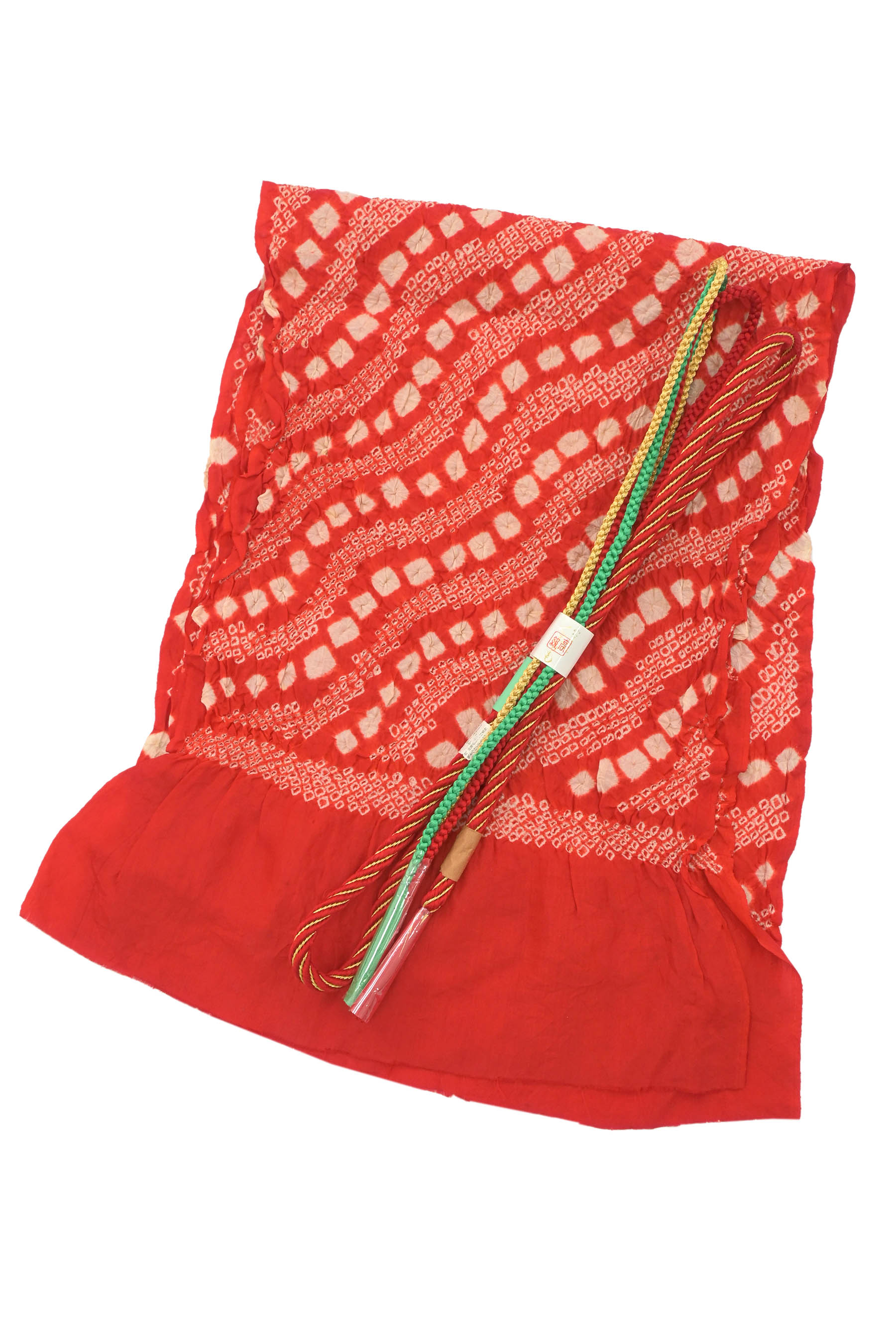 【お値打ち・小物セット】 ≪中古新古美品セット≫ 丸手綱 三本原 帯締 + 総絞り帯揚げ 振袖に！