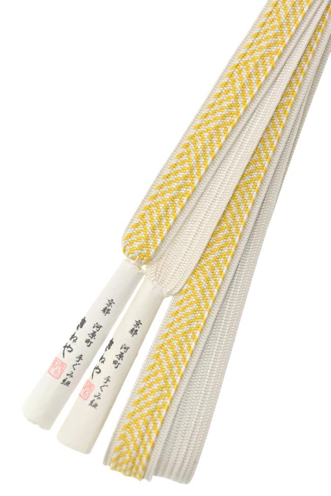 【京都富小路きねや】高麗組両耳のぞき鹿の子帯締め (04)黄色