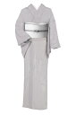 【夏物】 【東レシルック】 駒絽小紋 ≪御仕立て上がり・新品≫ 「崩れ麻の葉・藤鼠」 淑やかに透ける夏姿 汗ばむ頃の普段着として 身丈163 裄68.5