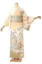 ”Web限定販売!” 【すぐに着られる訪問着・袋帯・帯締め・帯揚げの4点セット!】 ≪お仕立て上がり・中古美品≫ 「訪問着:小袖柳流水文・萱草色 袋帯:銀地」 ...