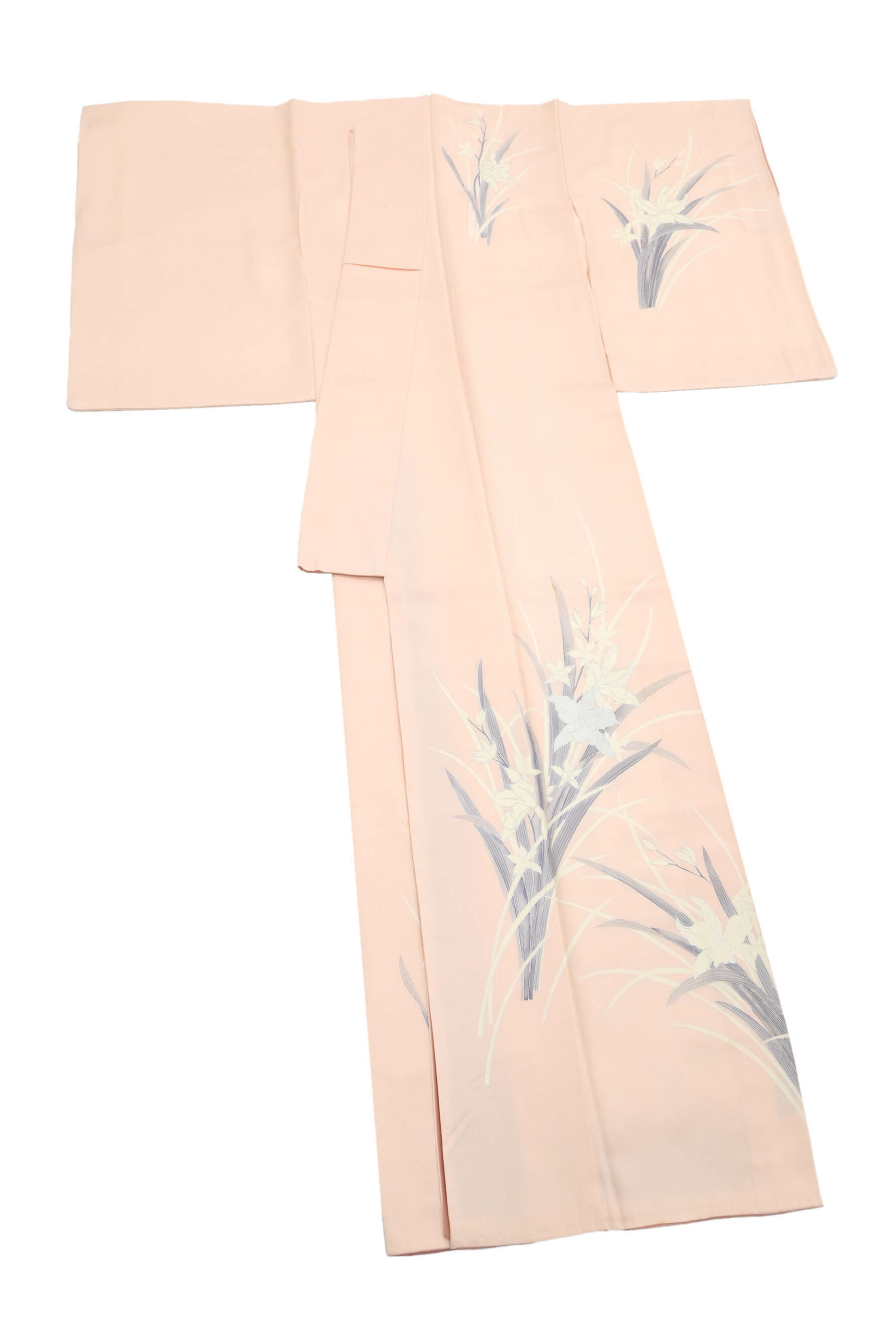 仕・中古　創作正絹友禅付下訪問着 「蘭」ドレッシーなはなやぎ　 ☆身丈153.5　裄65.5