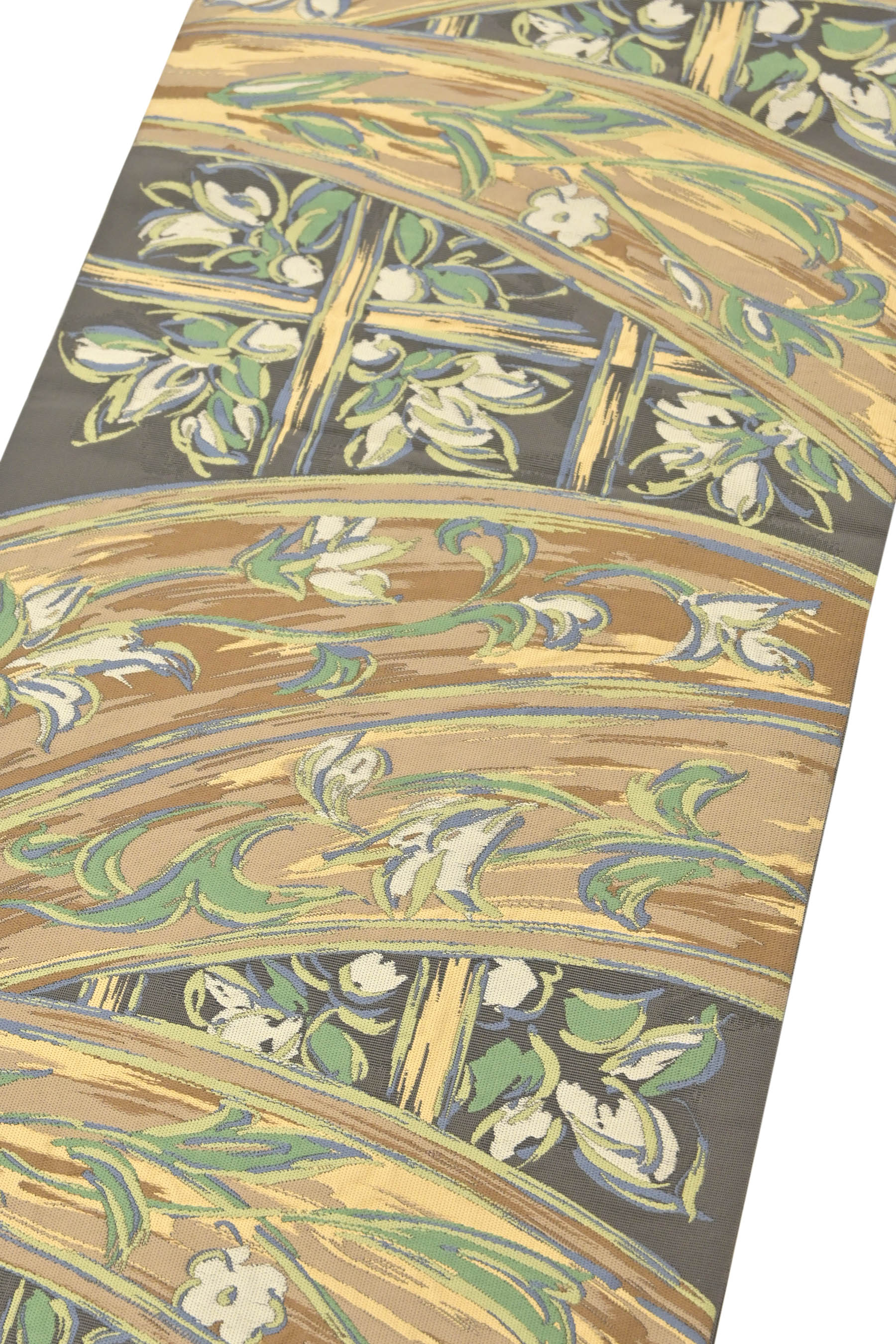 “31日迄！” 【本決算最終プライス】 【天保14年創業　川島織物】 特選西陣織本袋帯 ≪仕上がり・中古品≫ 「油彩アマリリス紋」 ハイセンスなデザイン 帯姿にも個性を！