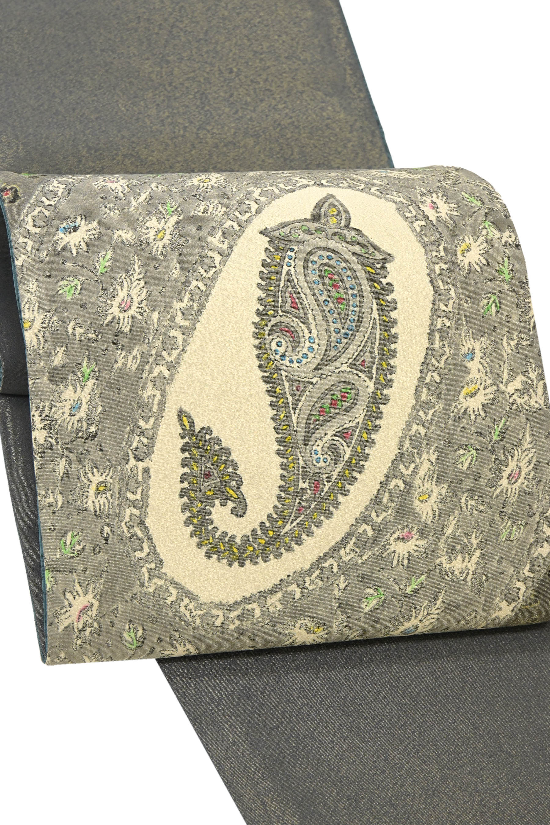 【ブラックフライデー限定】 【古代印度木版更紗　川端美朝】 特選木版摺り両面袋帯 紋意匠金通し地 ≪..