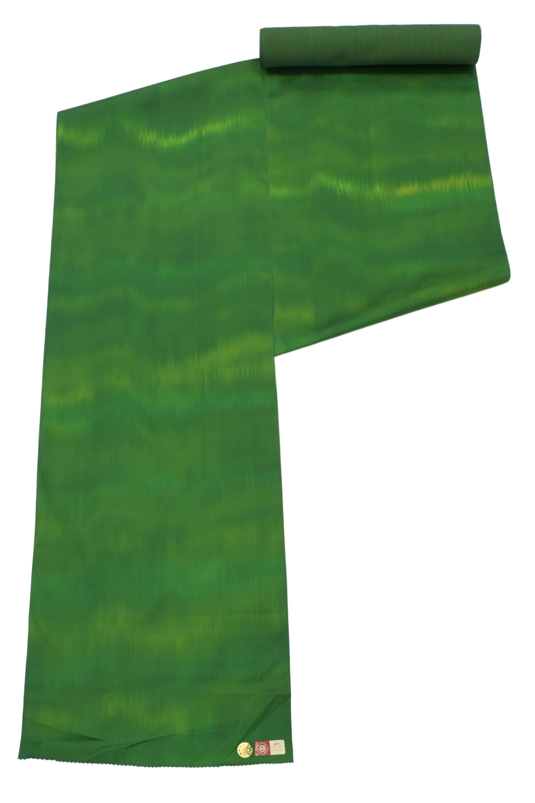 【霜月の在庫処分市】 【B反】 西陣織雨コート羽尺 「経杢暈し・草緑」 創作品の素材などにも