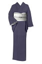 【24時間限定20%OFF】 【お得なプレタ着物+帯セット】 【東レシルック】紋意匠色無地 単衣・居敷当付き ≪御仕立て上がり・新品≫ 両面半巾帯(ポリエステル) 身丈160 裄68