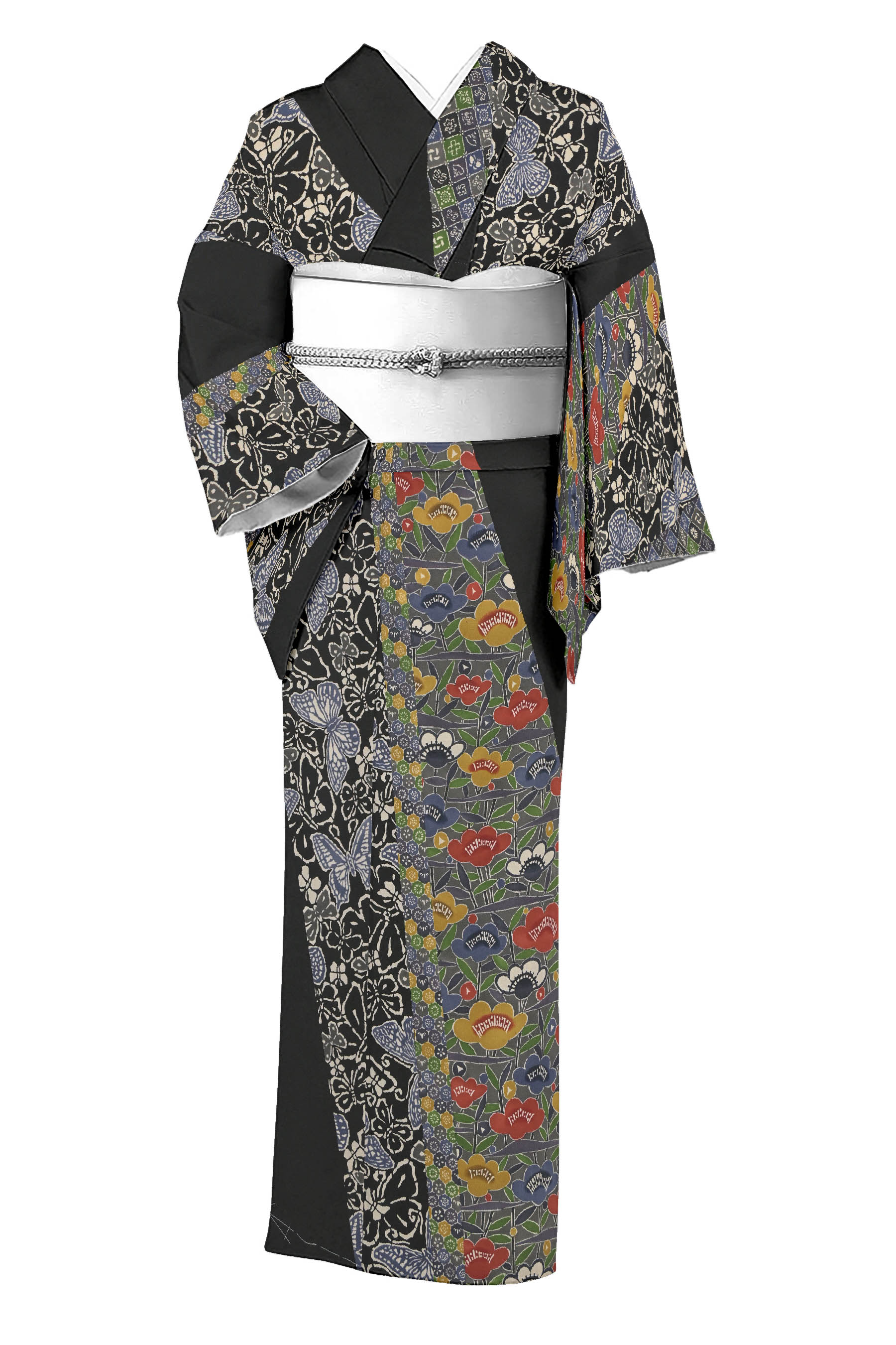 【エントリーでP10倍】 【大蔵ざらえ】 【五味桂子】 特選江戸紅型訪問着 ≪御仕立て上がり・中古美品≫ 「斜取花蝶図」 受け継いだ人間国宝の系譜… 個性を感じさせる着姿！ 身丈163　裄67