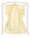 【夏物最終売り尽くしバーゲン】 【夏物】 【古志乃生紬】 本手加工友禅小千谷紬訪問着 「芒・黄土色」 ※八掛なし 生地からこだわりの一枚。